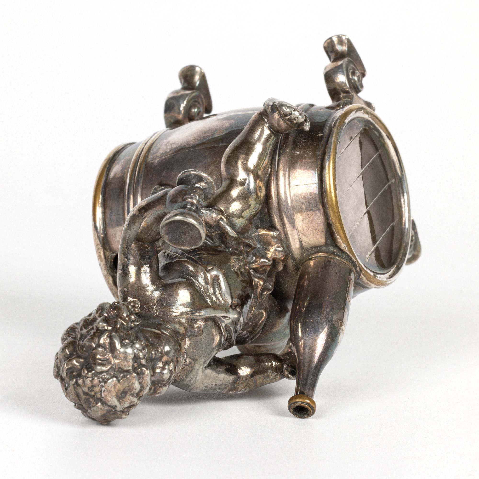 Placcato argento WMF Württembergische Metallwaren Versatoio per Gin Figurato Jugendstil Tedesco in vendita