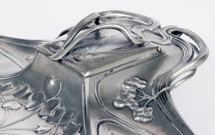 WMF Württembergische Metallwaren German Jugendstil Pewter Desk Stand and Inkwell