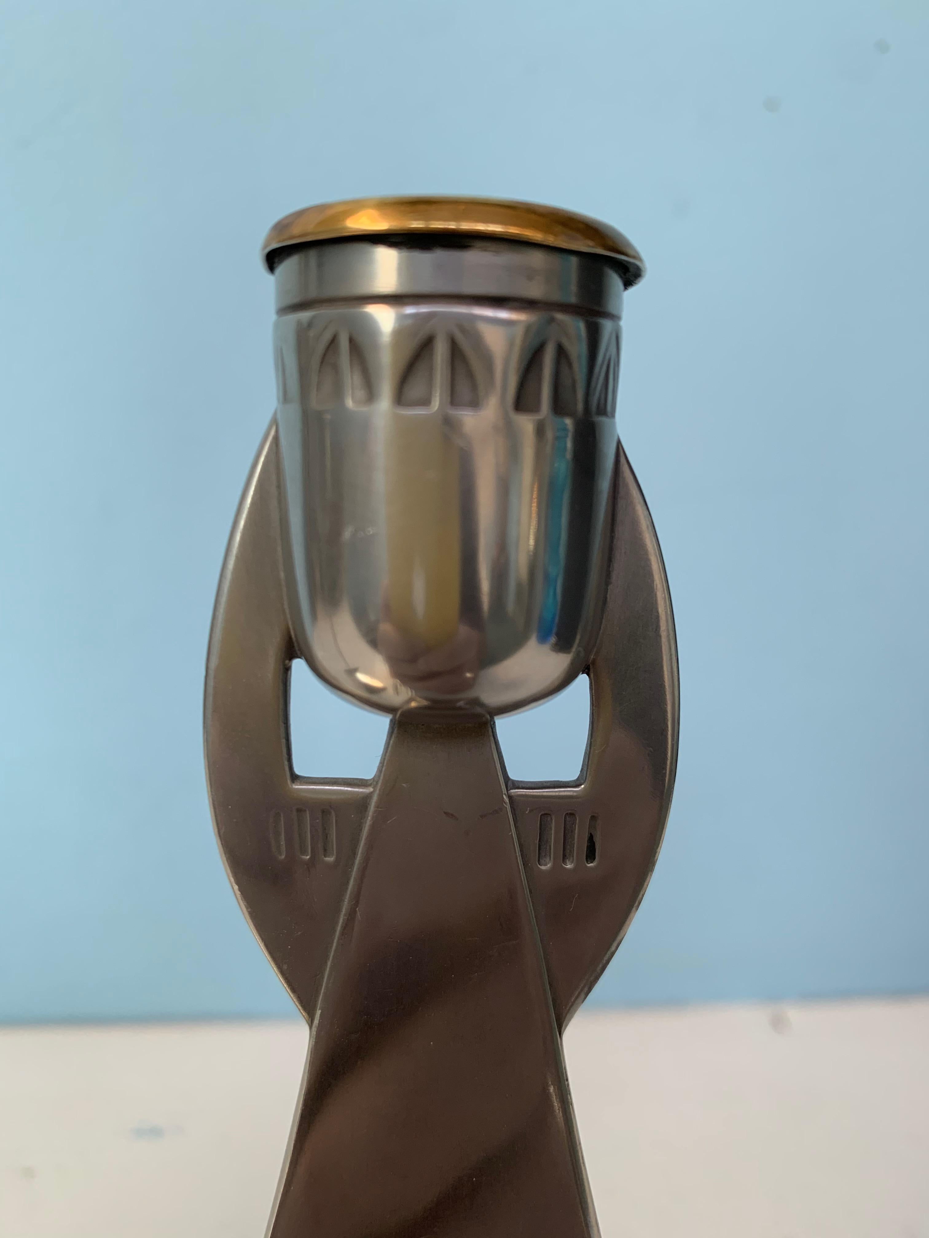 European WMFB Württembergische Metallwarenfabrik Secessionist Style Candlesticks