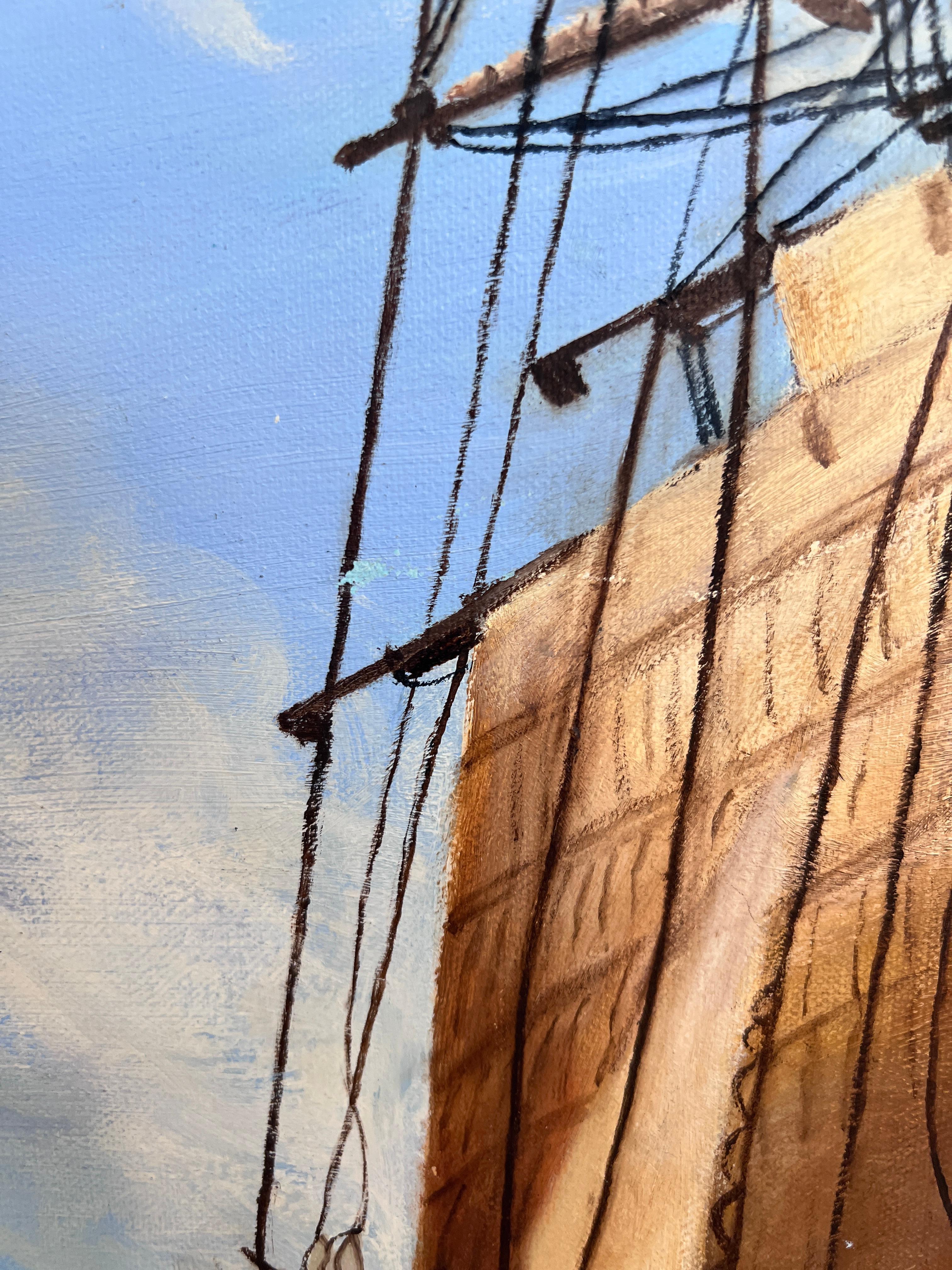 Exquisite maritime Schiffsmalerei von W.M. Goodman - Ozean-Segelschiff-Kunst im Angebot 5