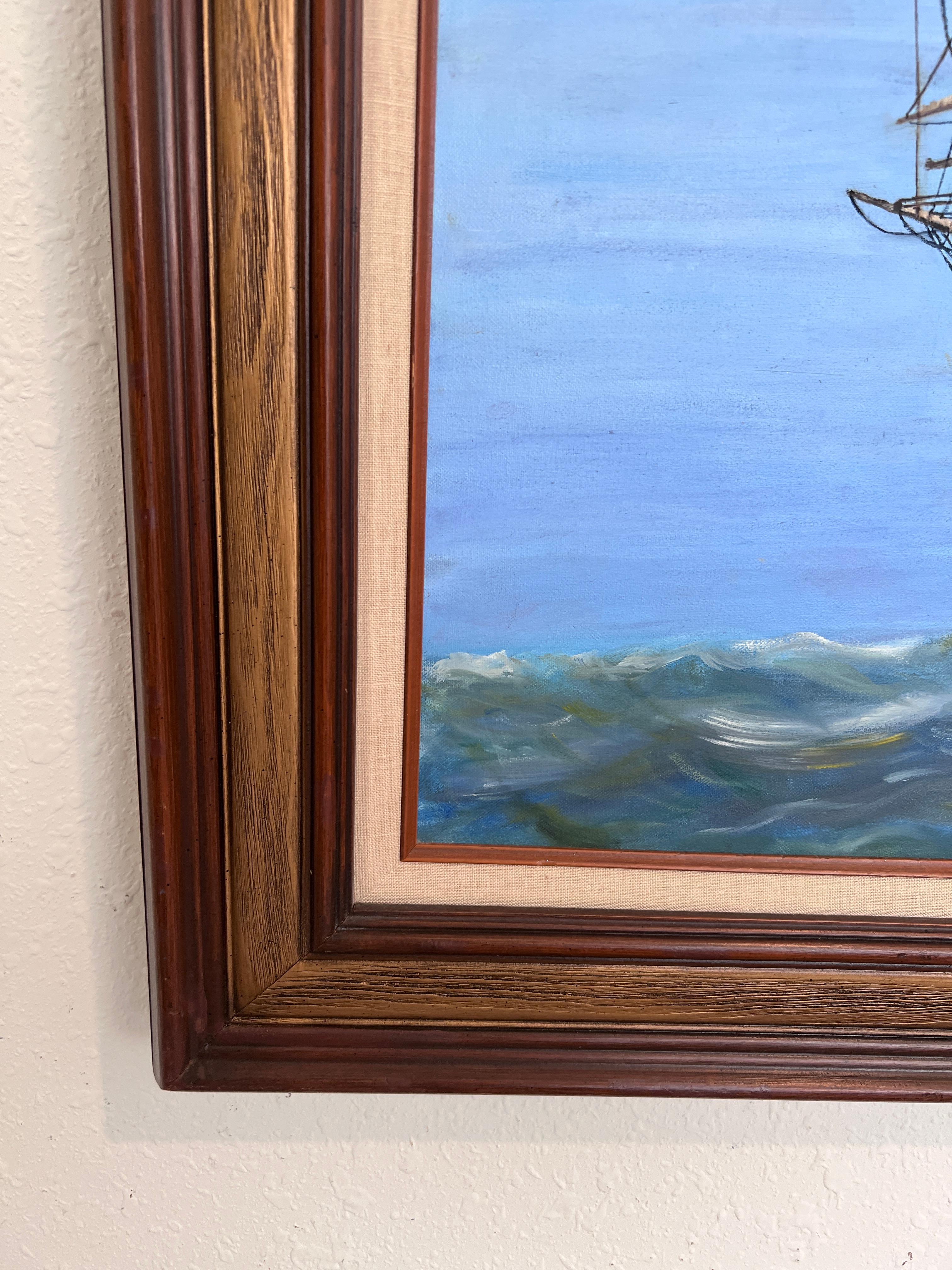 Exquisite maritime Schiffsmalerei von W.M. Goodman - Ozean-Segelschiff-Kunst (Schwarz), Landscape Painting, von W.M.Goodman