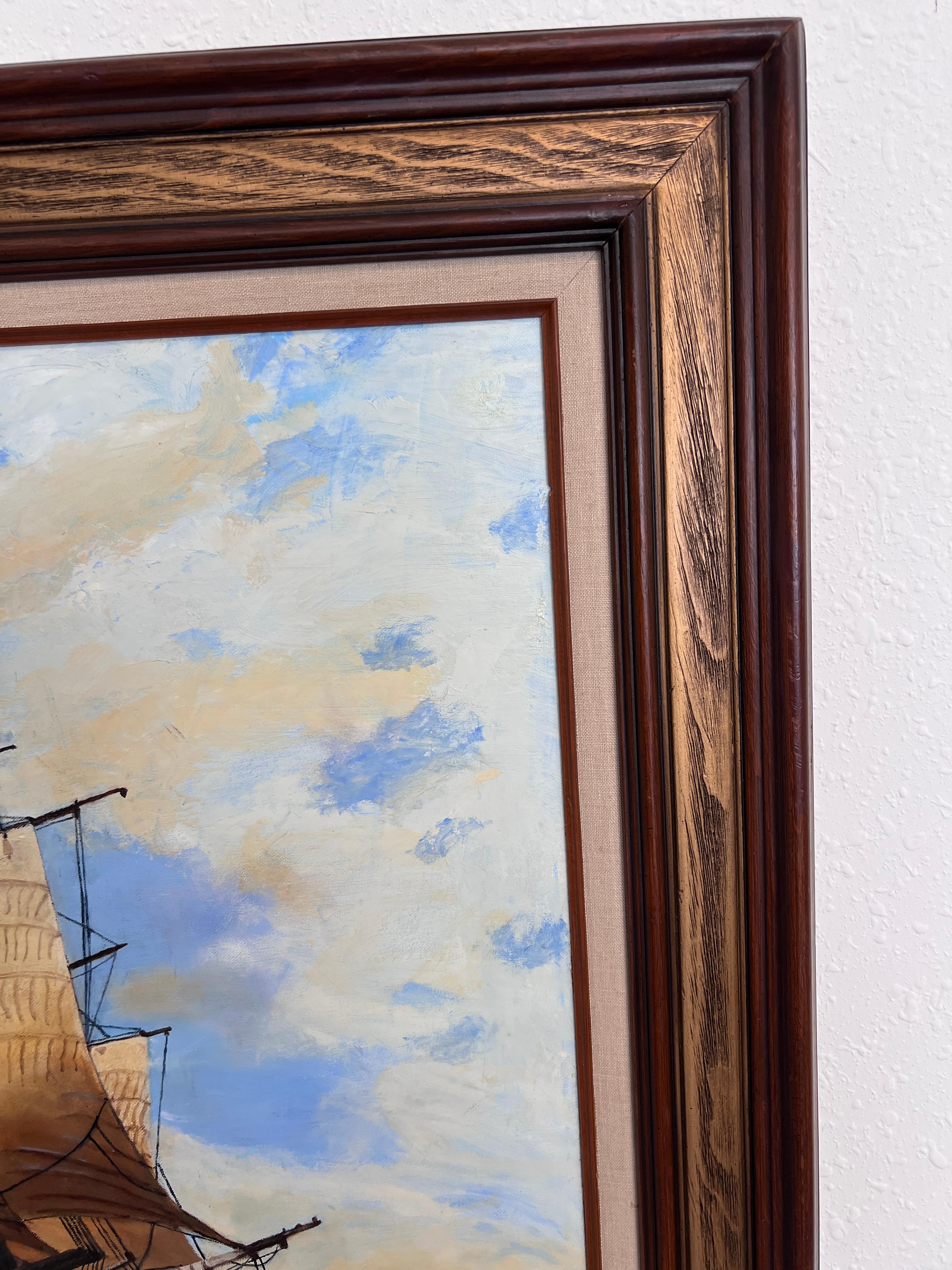 Exquisite maritime Schiffsmalerei von W.M. Goodman - Ozean-Segelschiff-Kunst im Angebot 1