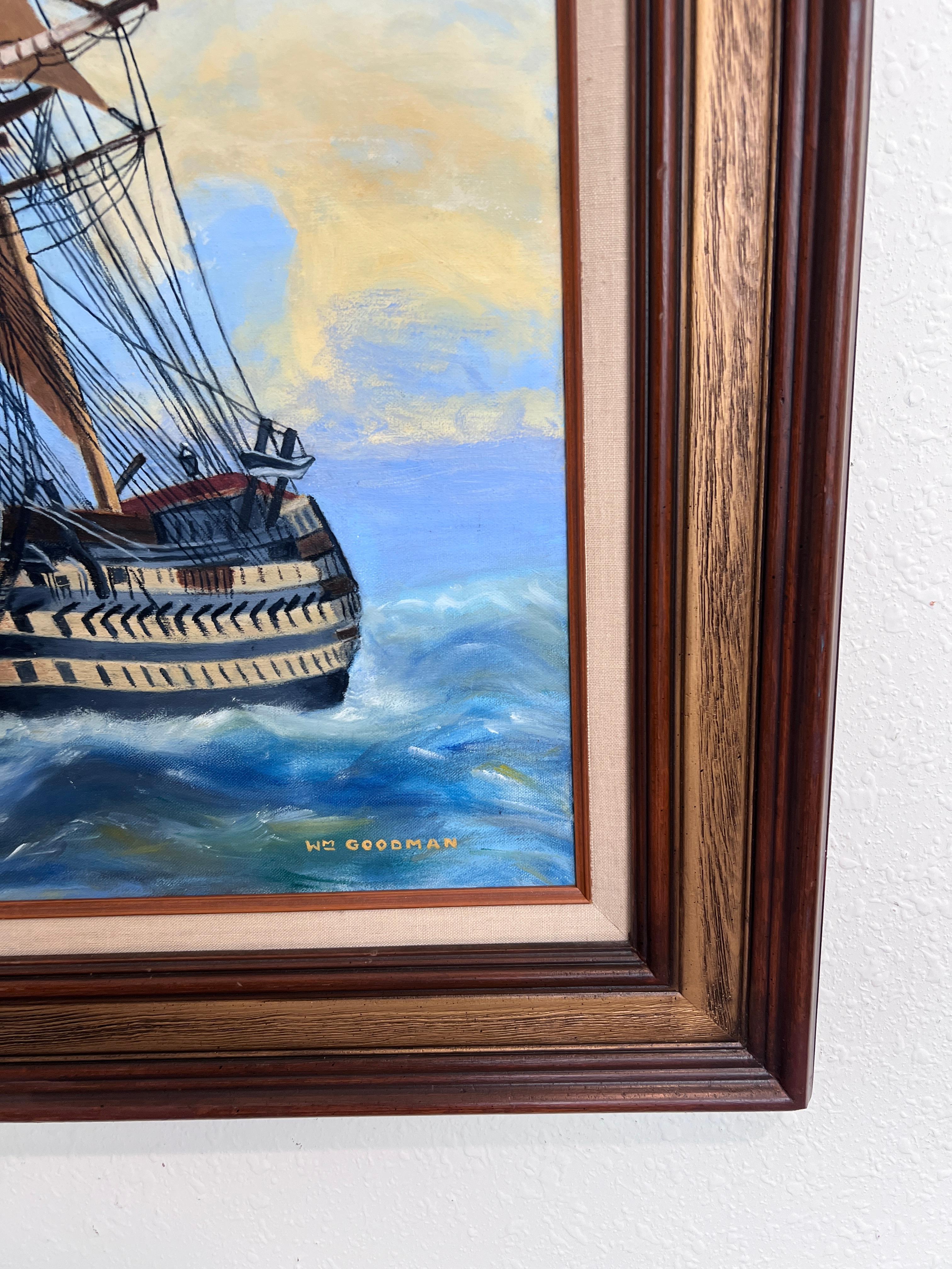Exquisite maritime Schiffsmalerei von W.M. Goodman - Ozean-Segelschiff-Kunst im Angebot 2