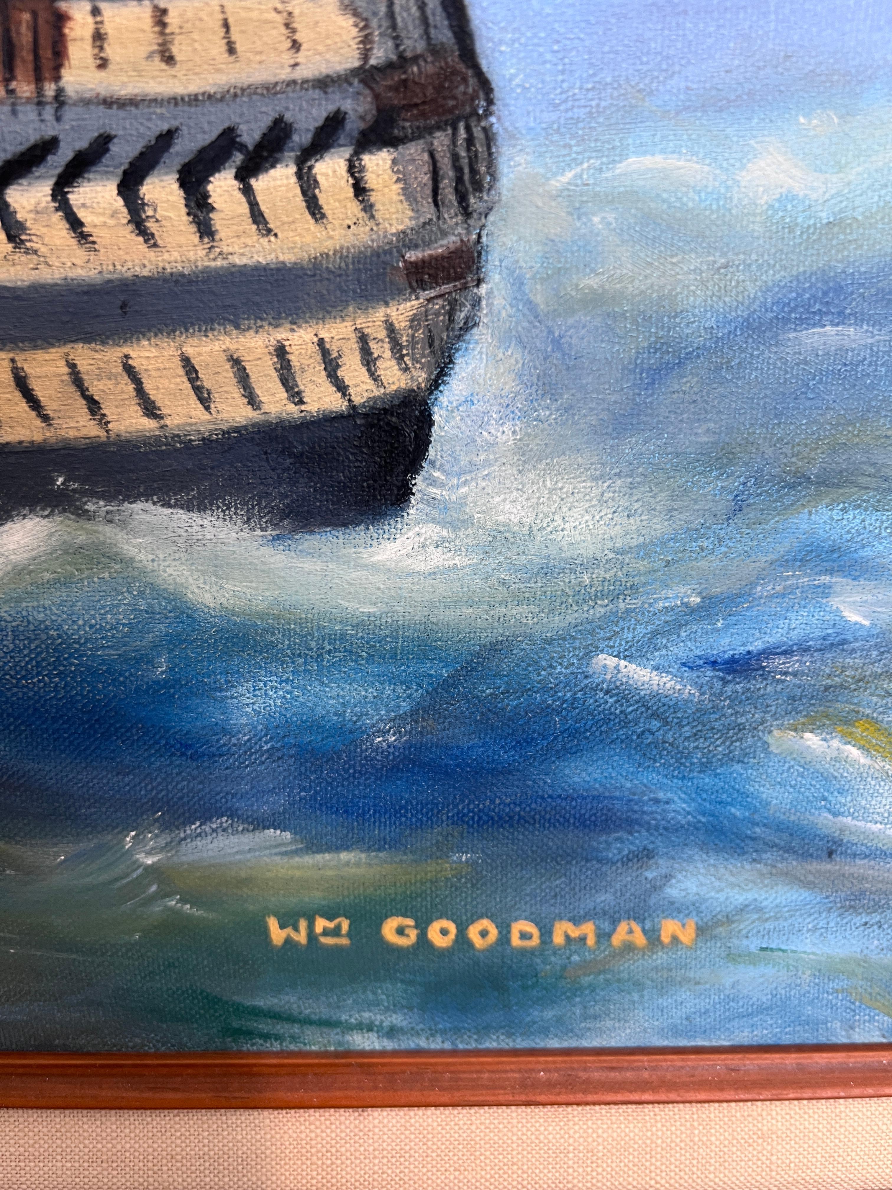 Exquisite maritime Schiffsmalerei von W.M. Goodman - Ozean-Segelschiff-Kunst im Angebot 3