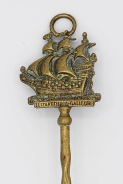 Early-Mid 20th Century English Toasting Fork with an "Elizabethan Galleon"