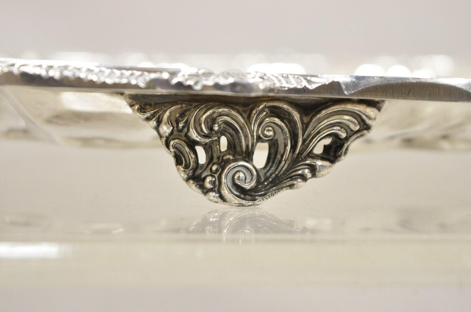 20th Century WNS Blackinton Chippendale 1457 Silver Plated Round Scalloped Platter Tray