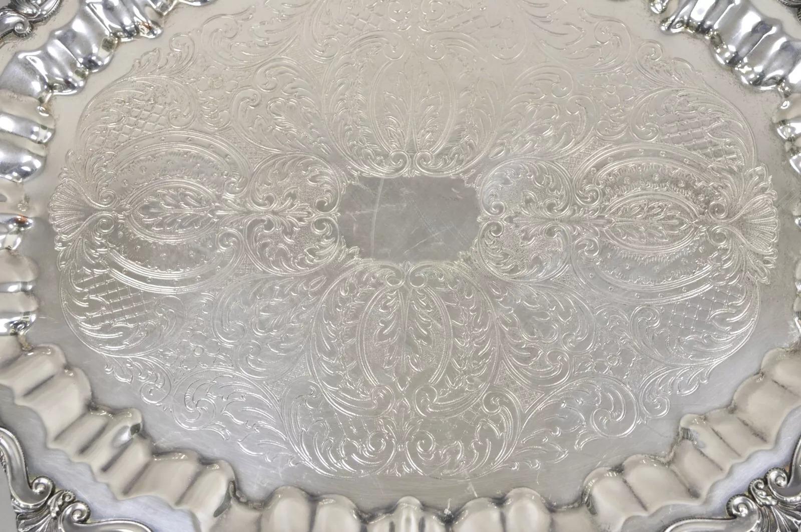 WNS Blackinton Chippendale 146 Bandeja oval plateada para servir Bandeja Desconocido en venta