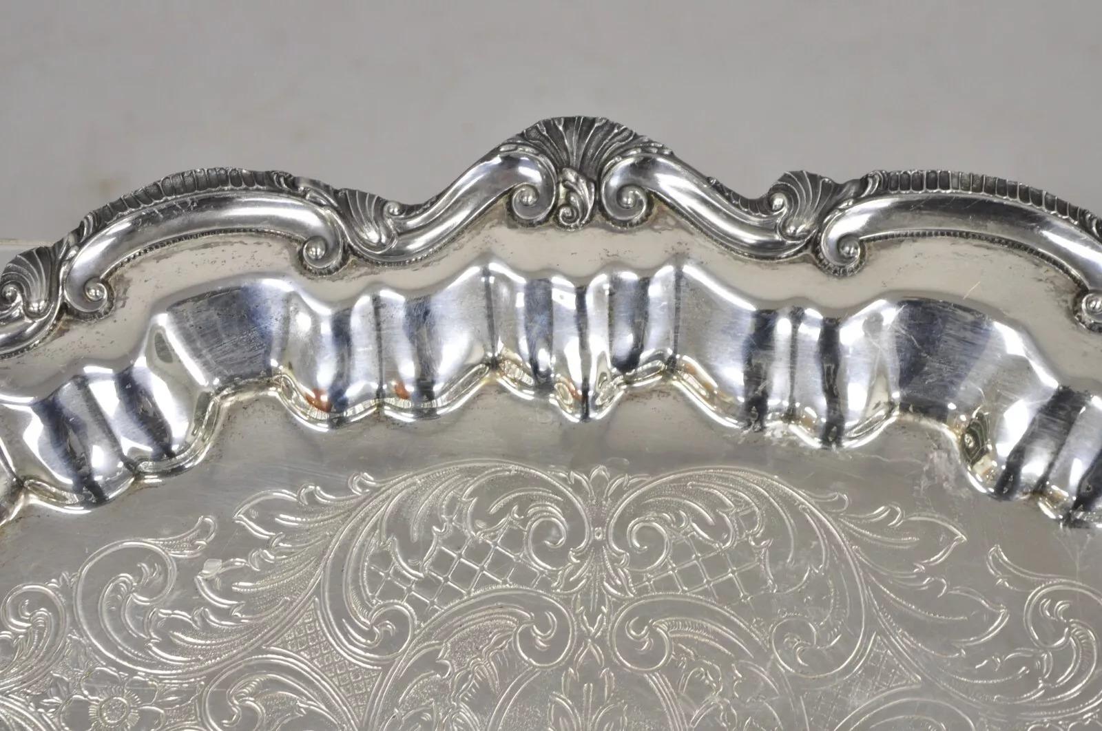 WNS Blackinton Chippendale 146 Bandeja oval plateada para servir Bandeja Chapado en plata en venta