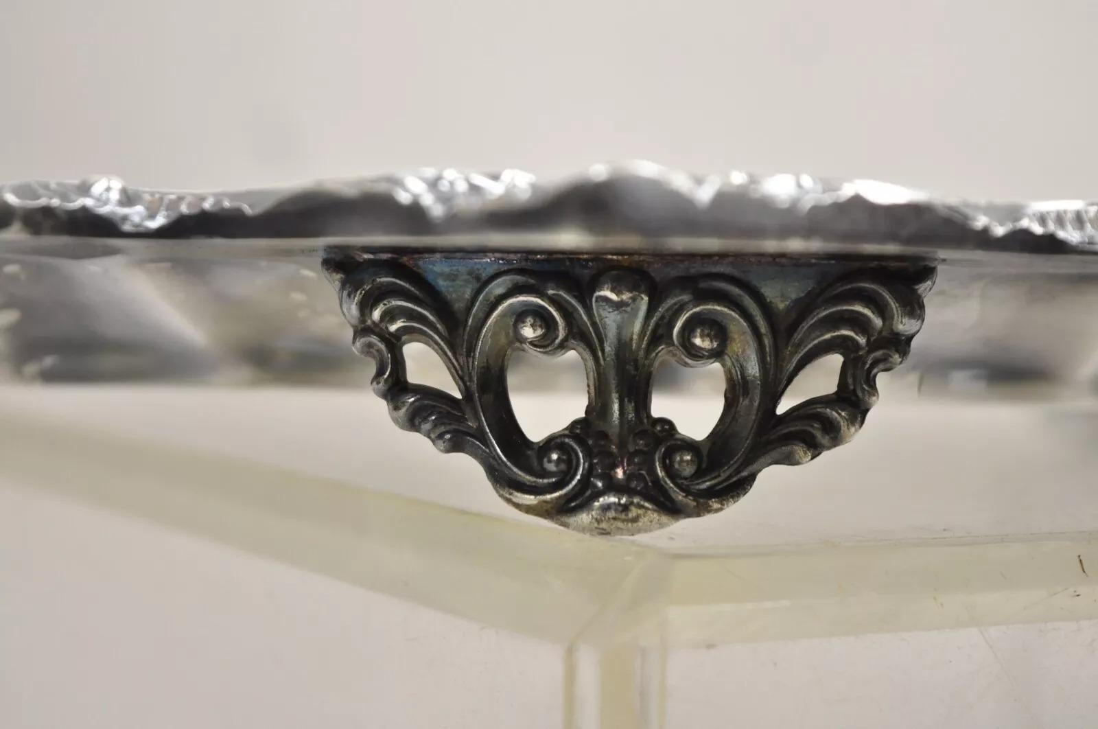 WNS Blackinton Chippendale 146 Bandeja oval plateada para servir Bandeja en venta 1