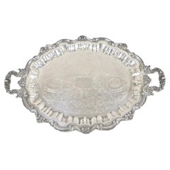 Antique WNS Blackinton Chippendale 146 Silver Plated Oval Serving Platter Tray