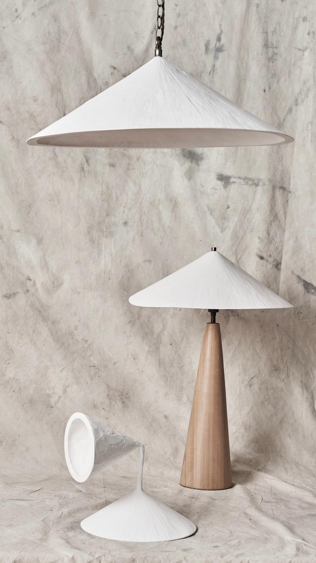 Contemporary Wobble Table Lamp, Oak For Sale