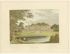 Woburn Abbey, Bedfordshire, Antique Morris Woodblock Print, circa 1870