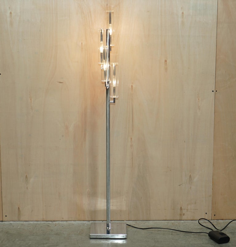 20th Century Wofi Leuchten Chrome Floor Standing Lamp with Lovely Light Covers For Sale