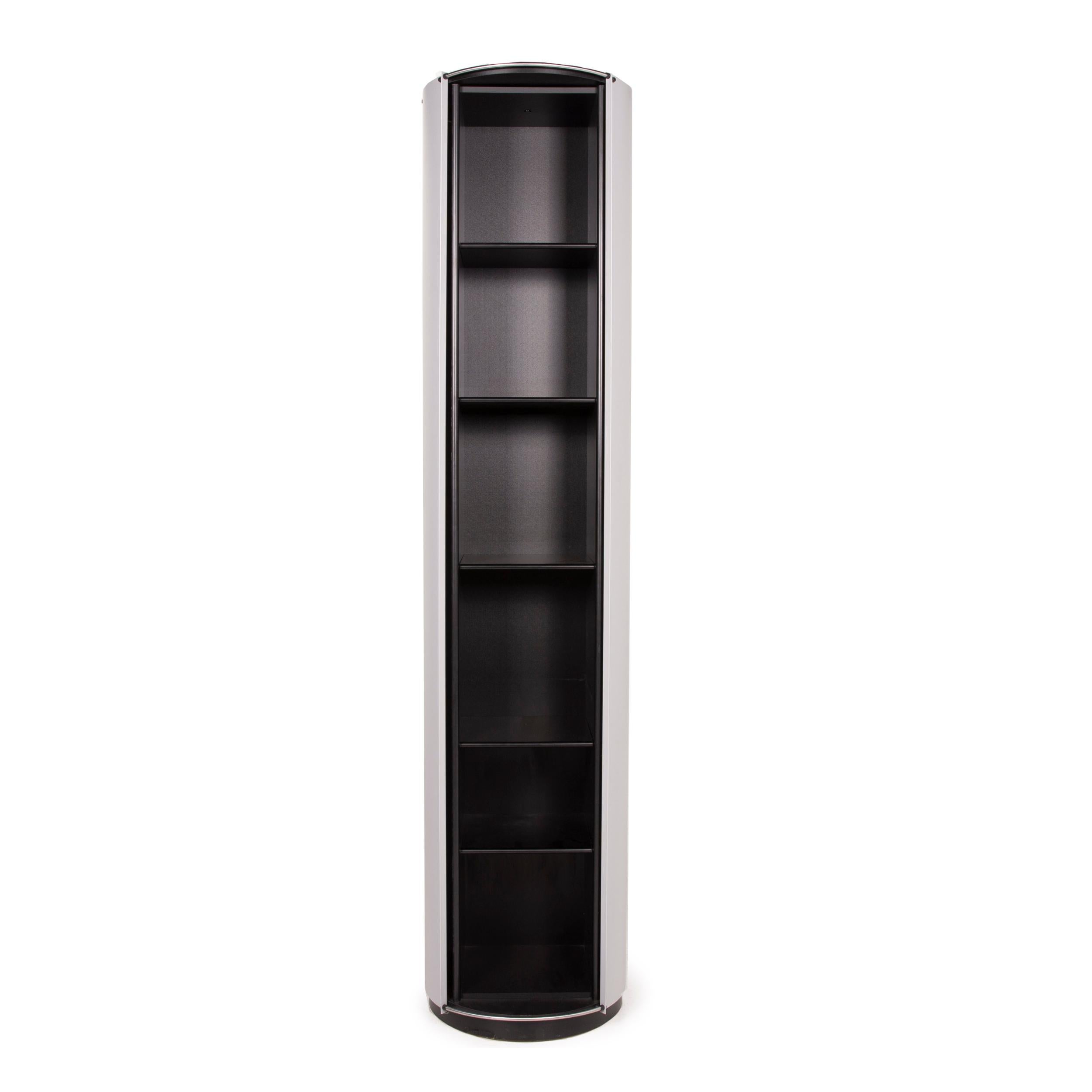 Contemporary WOGG 13 Amor Metal Advertising Column Black 5 Shelves Shelf Highboard Gray