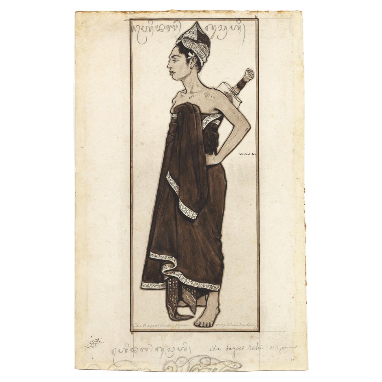 W.O.J. Nieuwenkamp (1874-1950) "Ida Bagoes Raki, Bali 1906