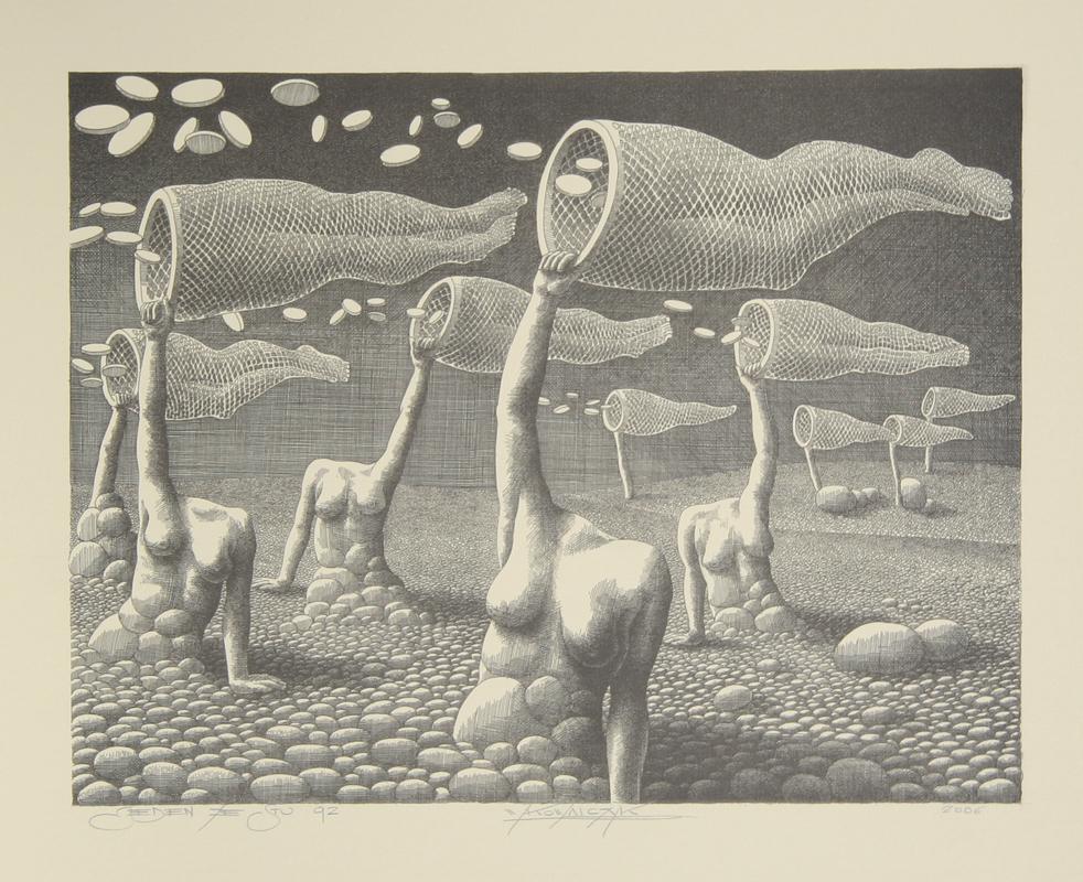 Schmetterlingsnetze
Wojtek Kowalczyk, Pole (1960)
Datum: 2005
Lithographie, mit Bleistift signiert
Größe: 13,5 Zoll x 19,5 Zoll (34,29 cm x 49,53 cm)