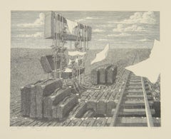 Traveling, Surrealist Lithograph