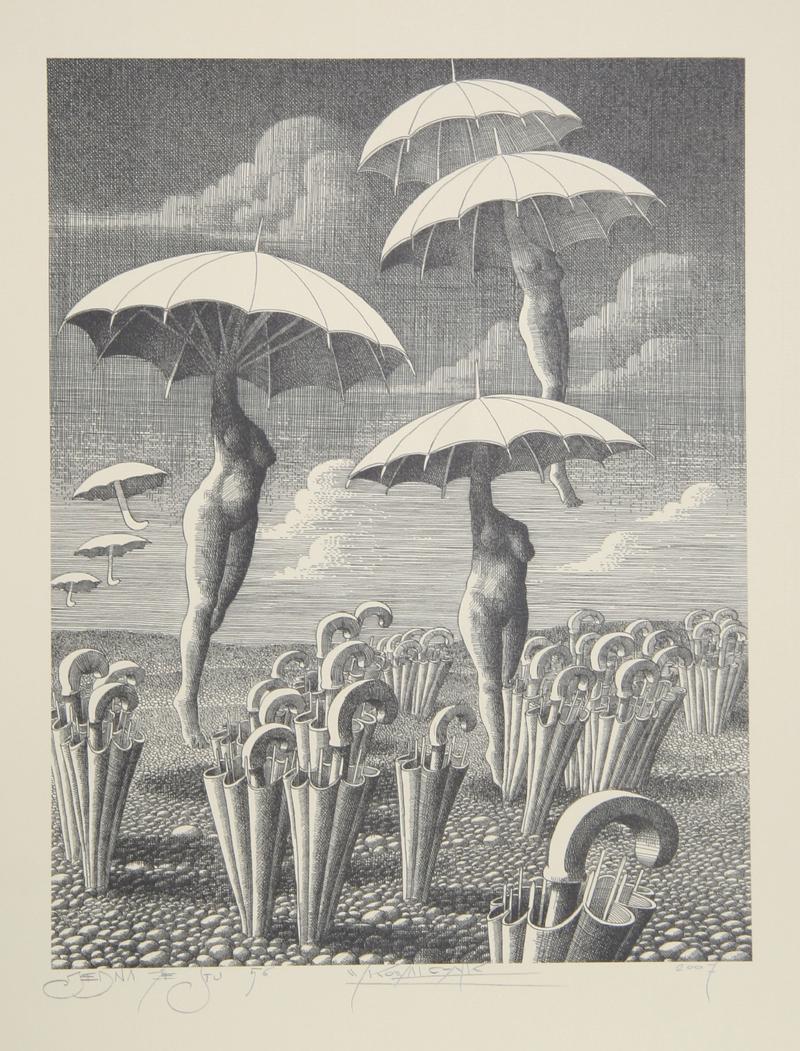 Untitled - III, Surrealist Lithograph by Wojtek Kowalczyk