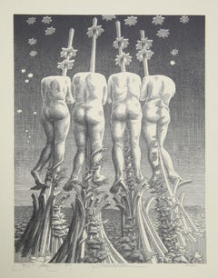 Untitled - IV, Surrealist Lithograph