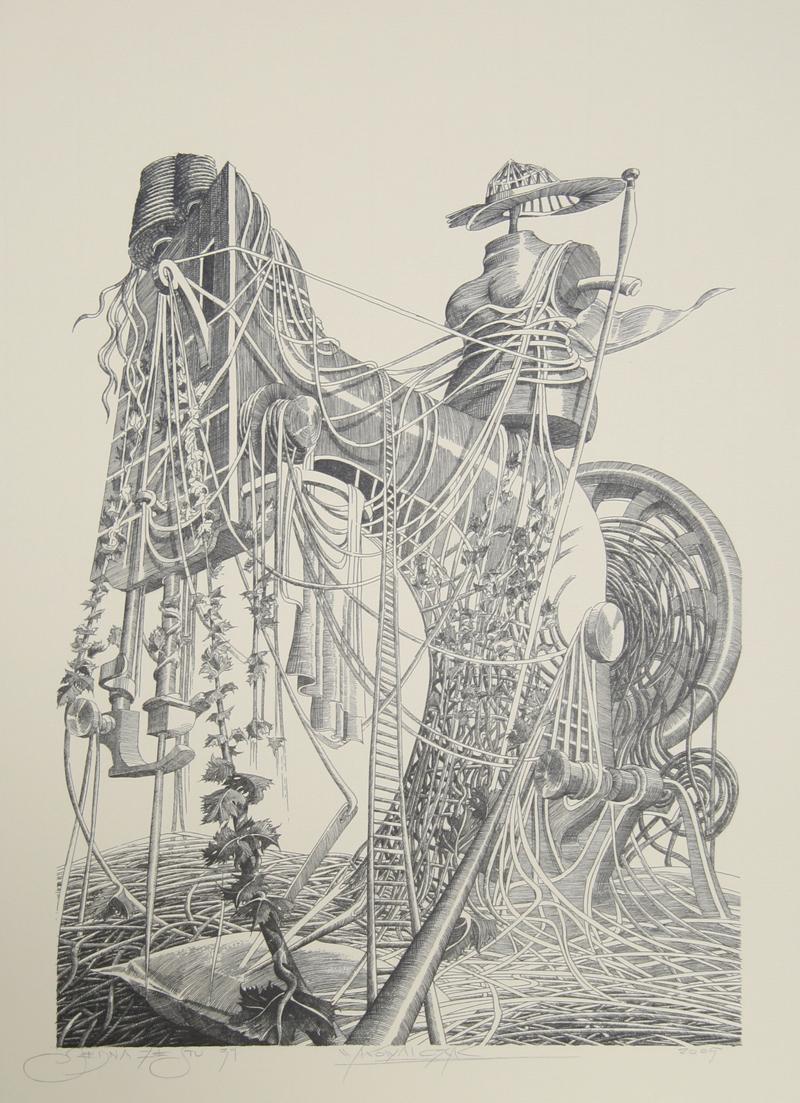 Untitled - Seamstress
Wojtek Kowalczyk, Polish (1960)
Date: 2005
Lithograph, signed in pencil
Size: 19.5 in. x 13.5 in. (49.53 cm x 34.29 cm)