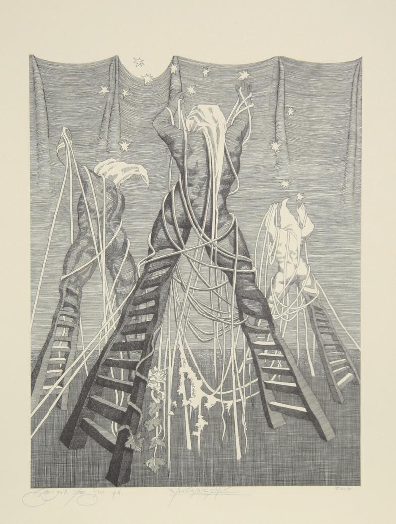 Untitled XXIII, Surrealist Lithograph by Wojtek Kowalczyk