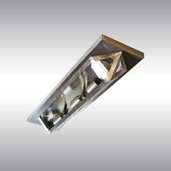 Woka Flush Mount Modern Brass Pyramid Wall or Ceiling Lamp