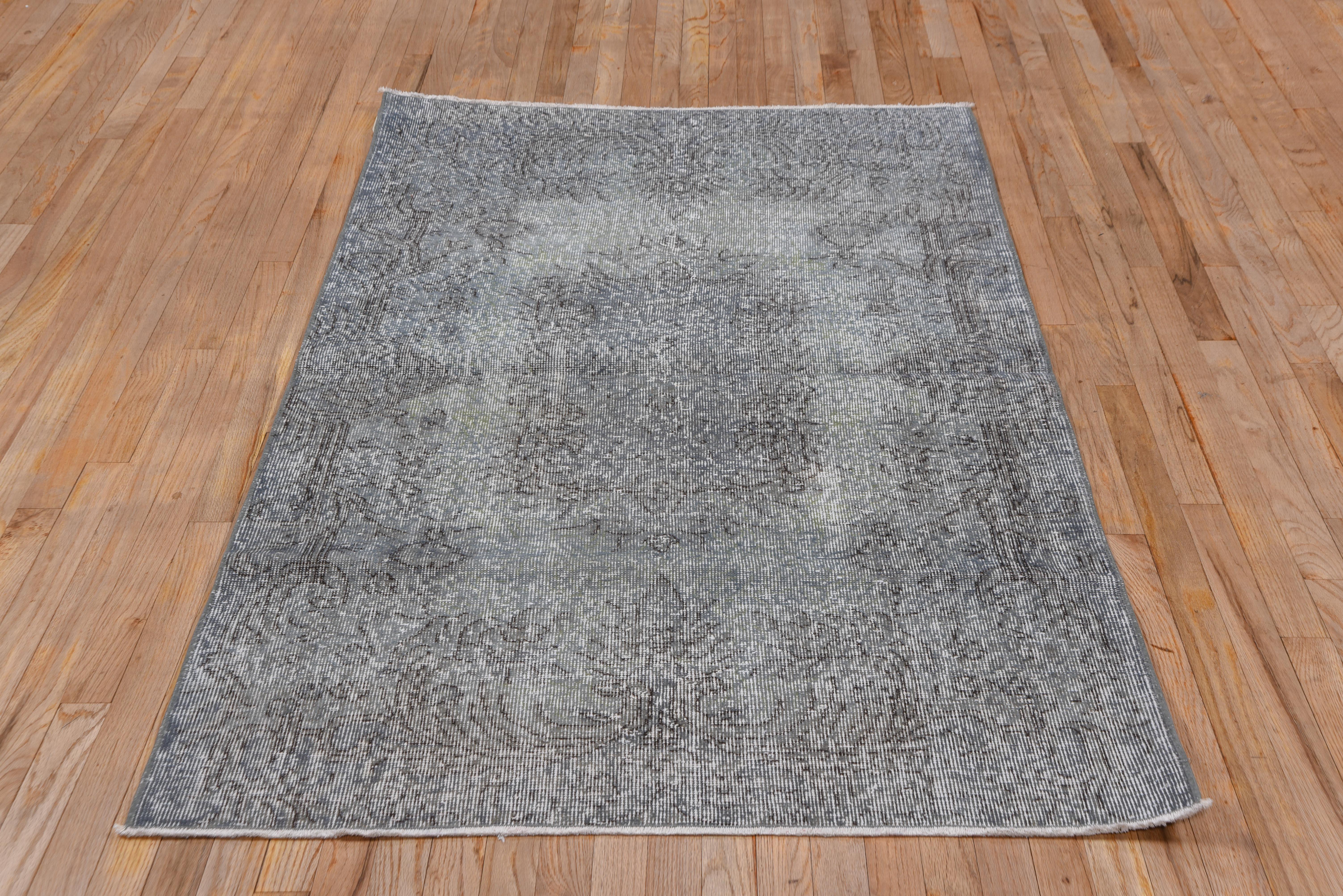 Wolf Gray Dyed Turkish Oushak 1960 For Sale 1