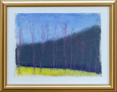 "Dark Diagonal" Wolf Kahn, Vermont Landscape with Trees, Pastels