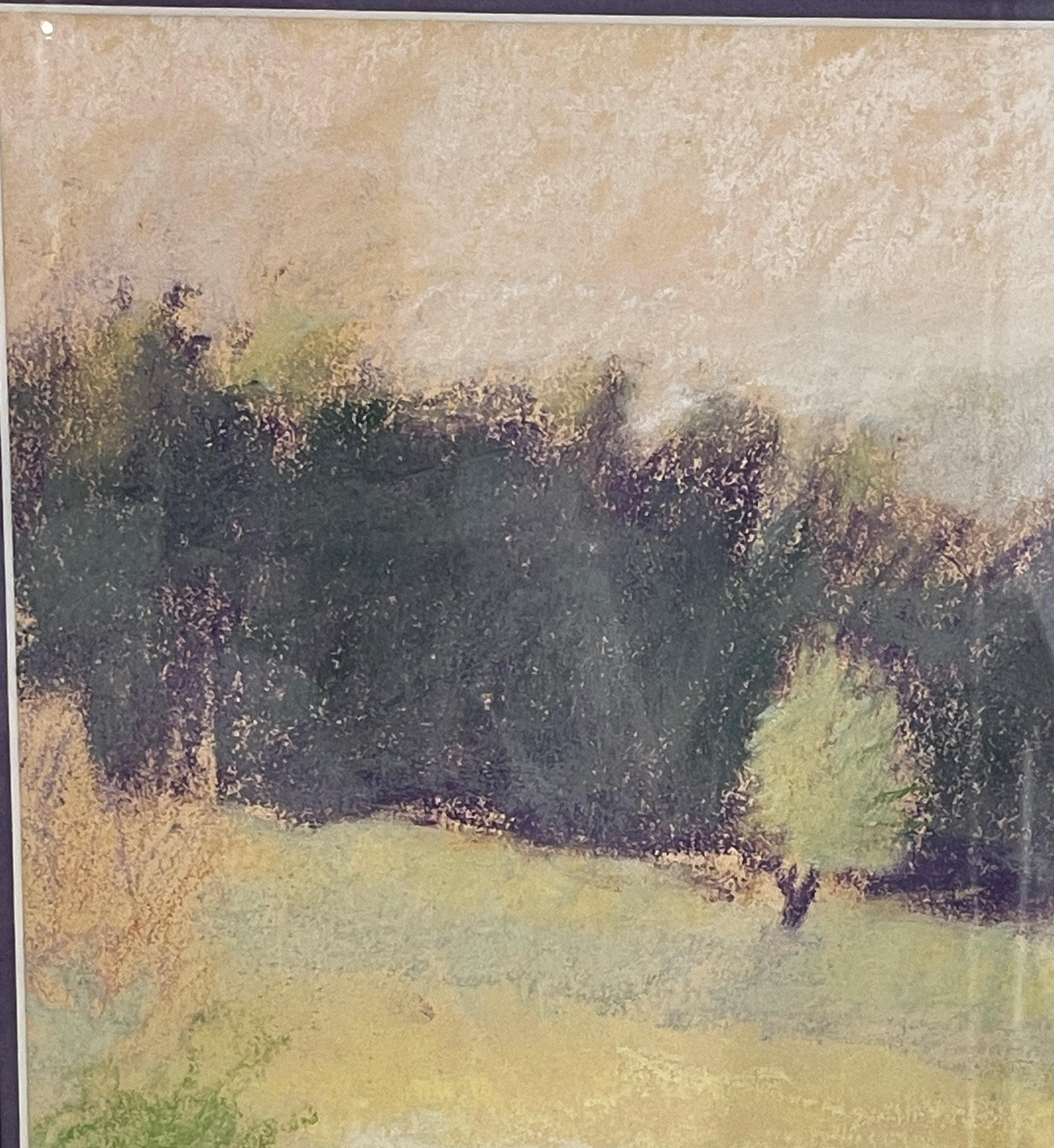 Wolf Kahn, paysage de prairie du Vermont, Pastels en vente 2