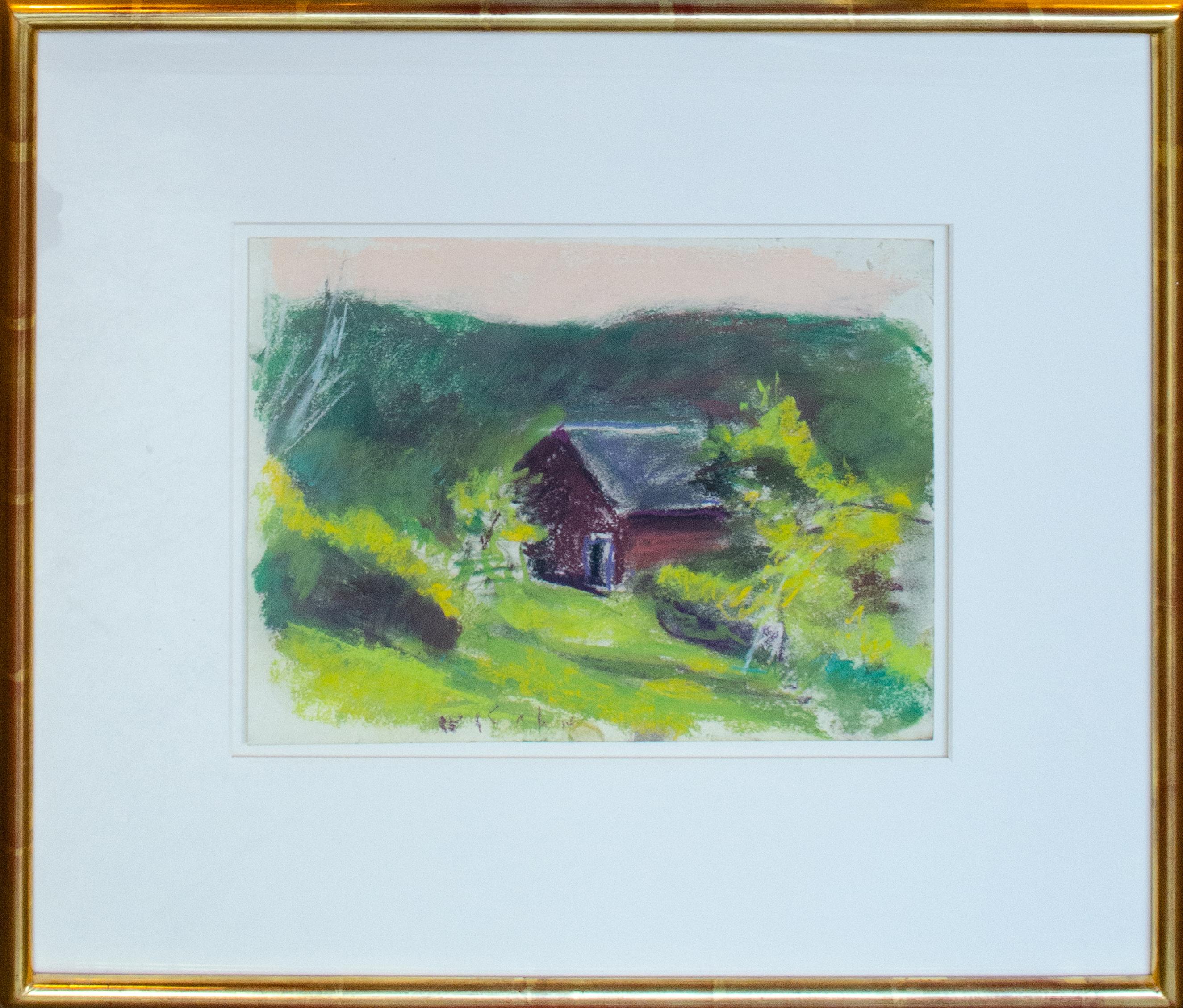 « Summer Studio » Wolf Kahn, paysage du Vermont, impressionniste abstrait, pastels en vente 1