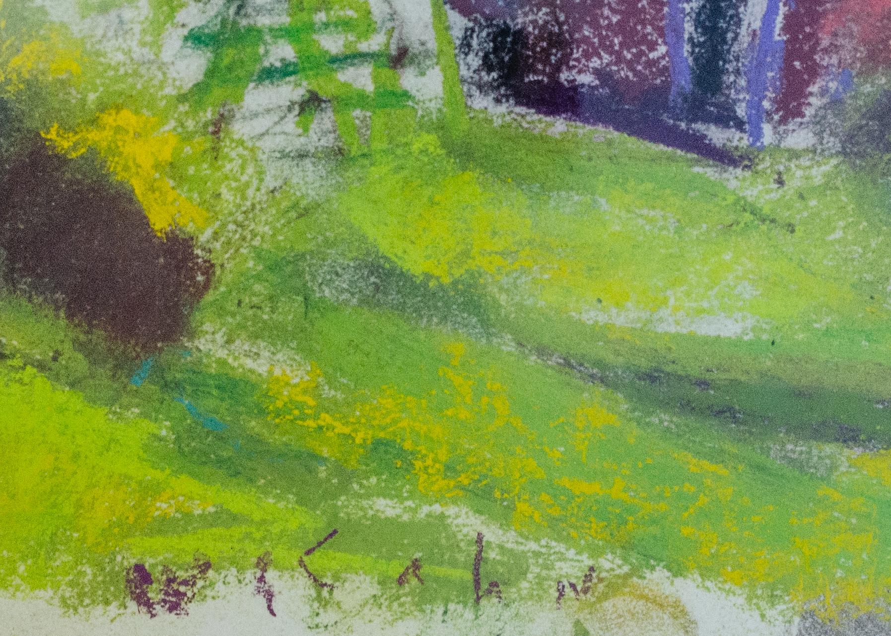 « Summer Studio » Wolf Kahn, paysage du Vermont, impressionniste abstrait, pastels en vente 2