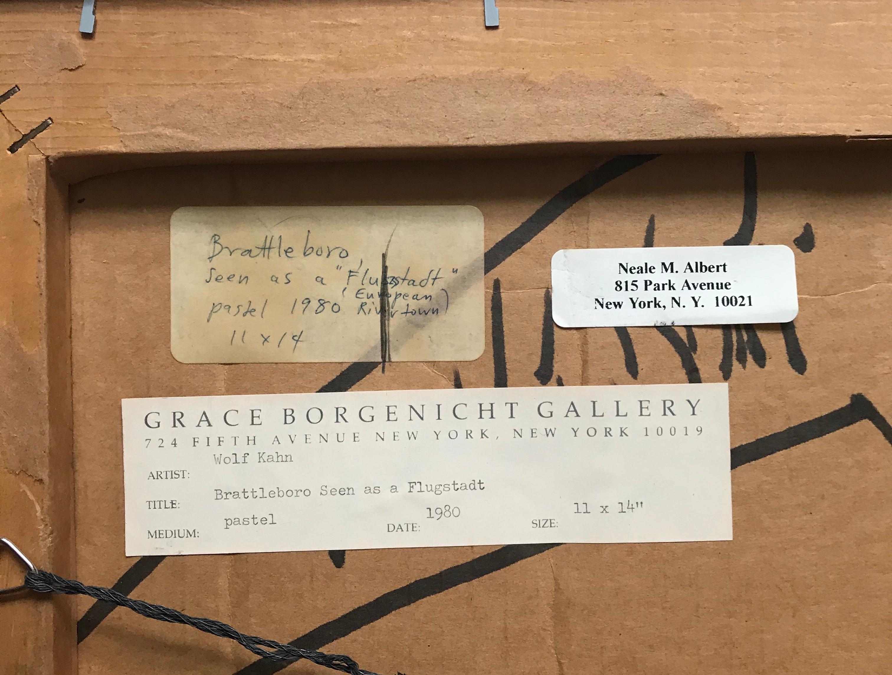 Wolf Kahn, signed, unique pastel painting, provenance Brattleboro Museum, Framed 3
