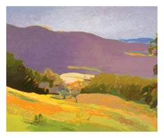 Down in the Valley by Wolf Kahn (Purple and blue landscape)