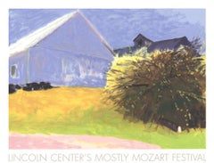 Wolf Kahn-Barn and Forsythia III-34.5" x 44.5"-Serigraph-2003-Realism-Pastel