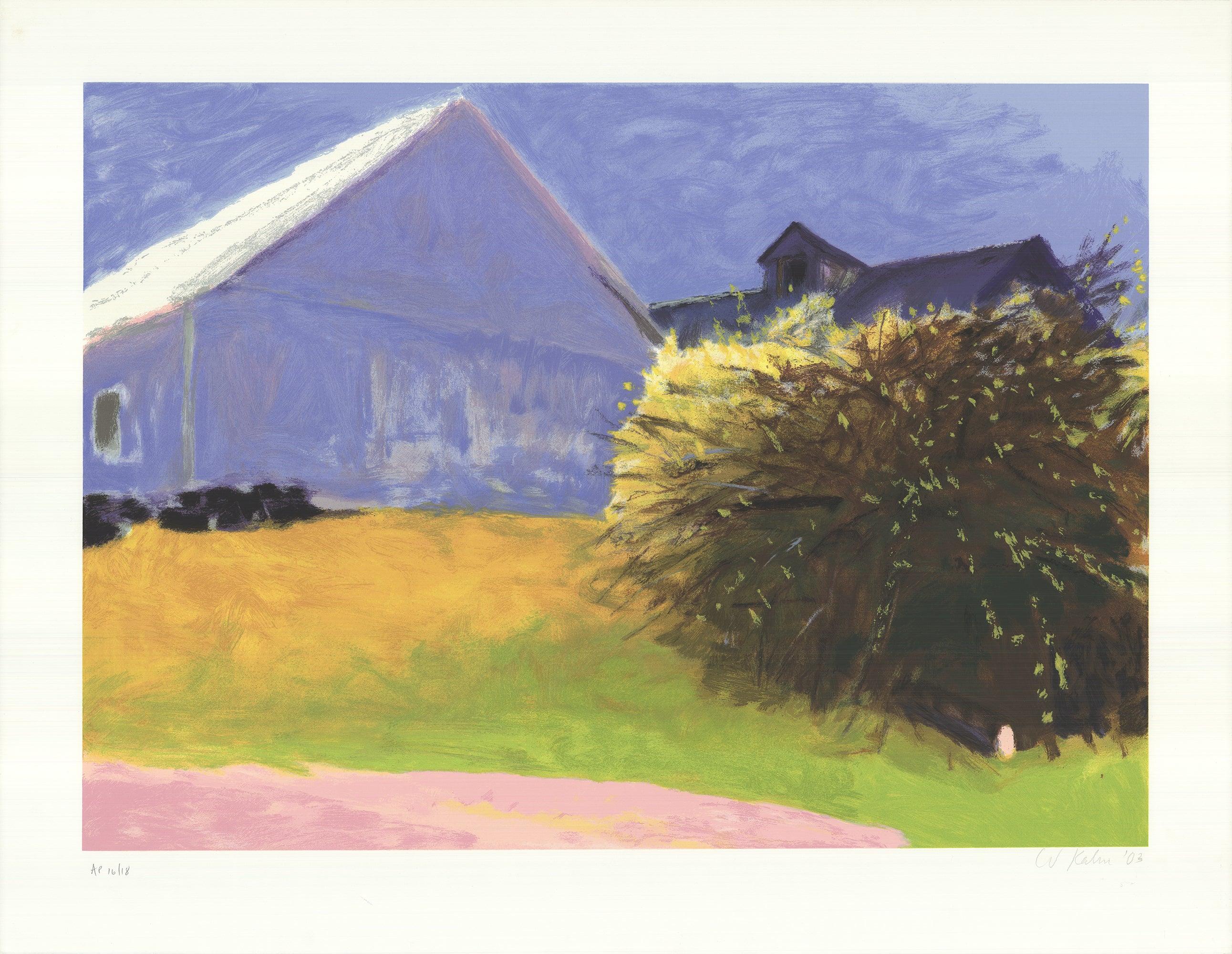 Wolf Kahn-Barn and Forsythia III-Signed