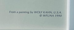 Wolf Kahn - Ladera a principios de verano, impresión para la ONU, Firmado a lápiz/N, Enmarcado