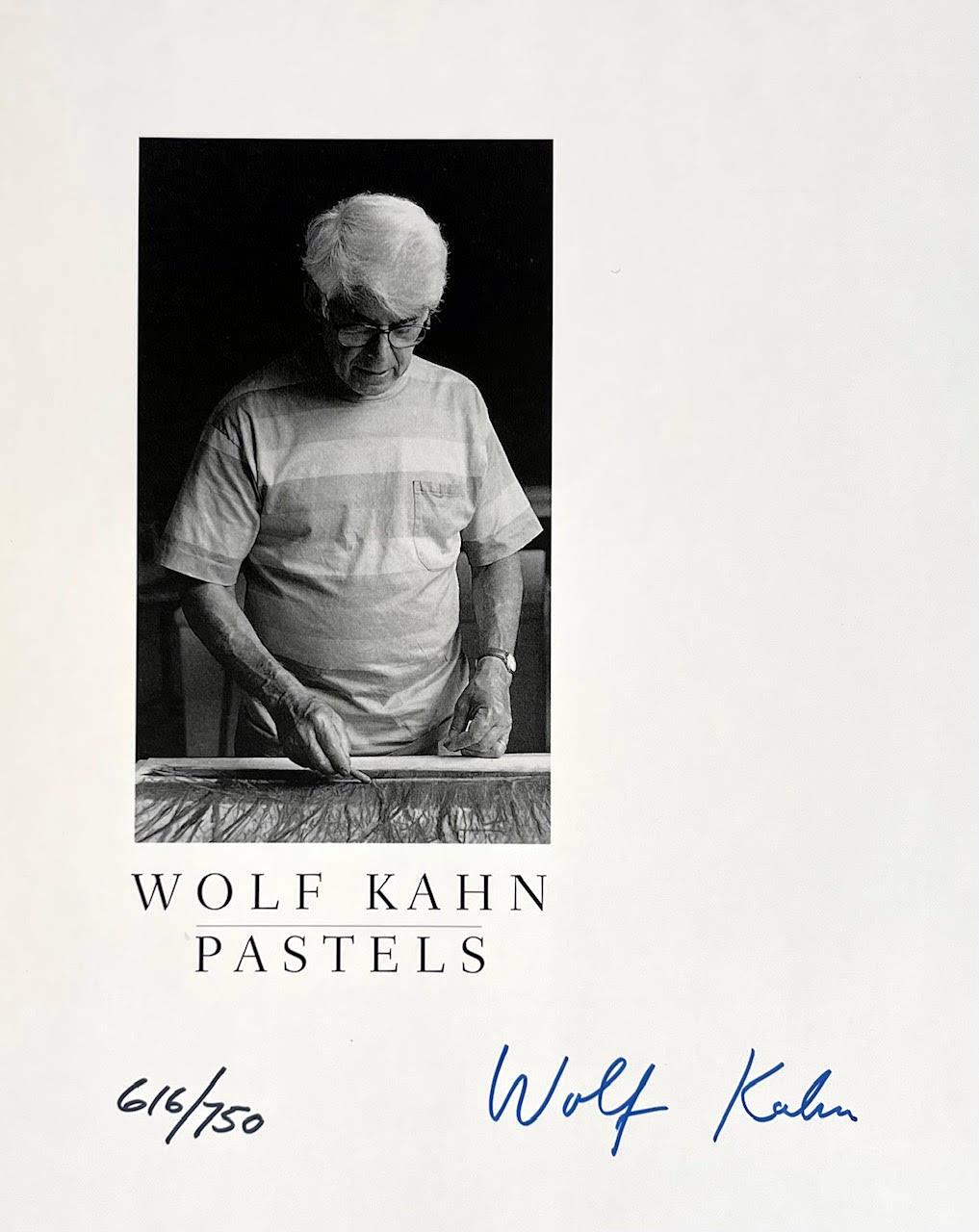 Wolf Kahn Pastels (monograph with slip case, hand signed and numbered), 2000
Hardback monograph with slipcase and dust jacket (hand signed and numbered by Wolf Kahn)
Hand signed and numbered 616/750 by Wolf Kahn on the half title page
10 × 11 3/4