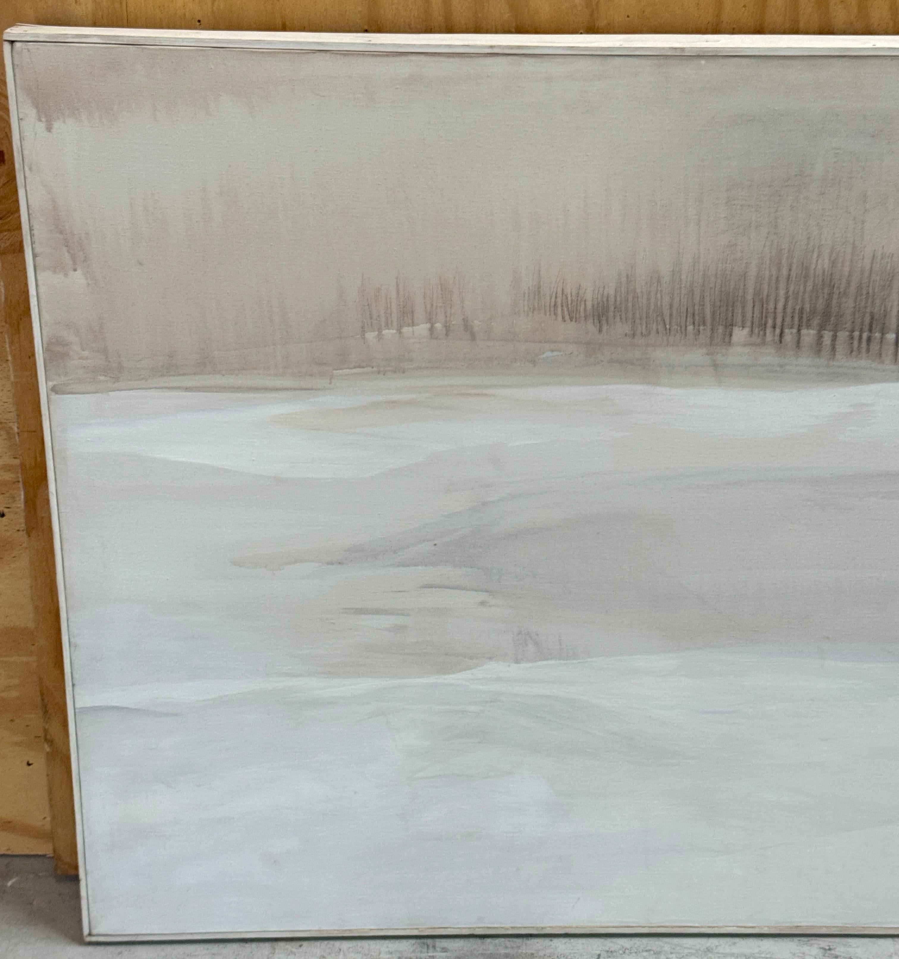 Modern Wolf Kahn School Tonal Winter Landscape, Circa 1980s For Sale