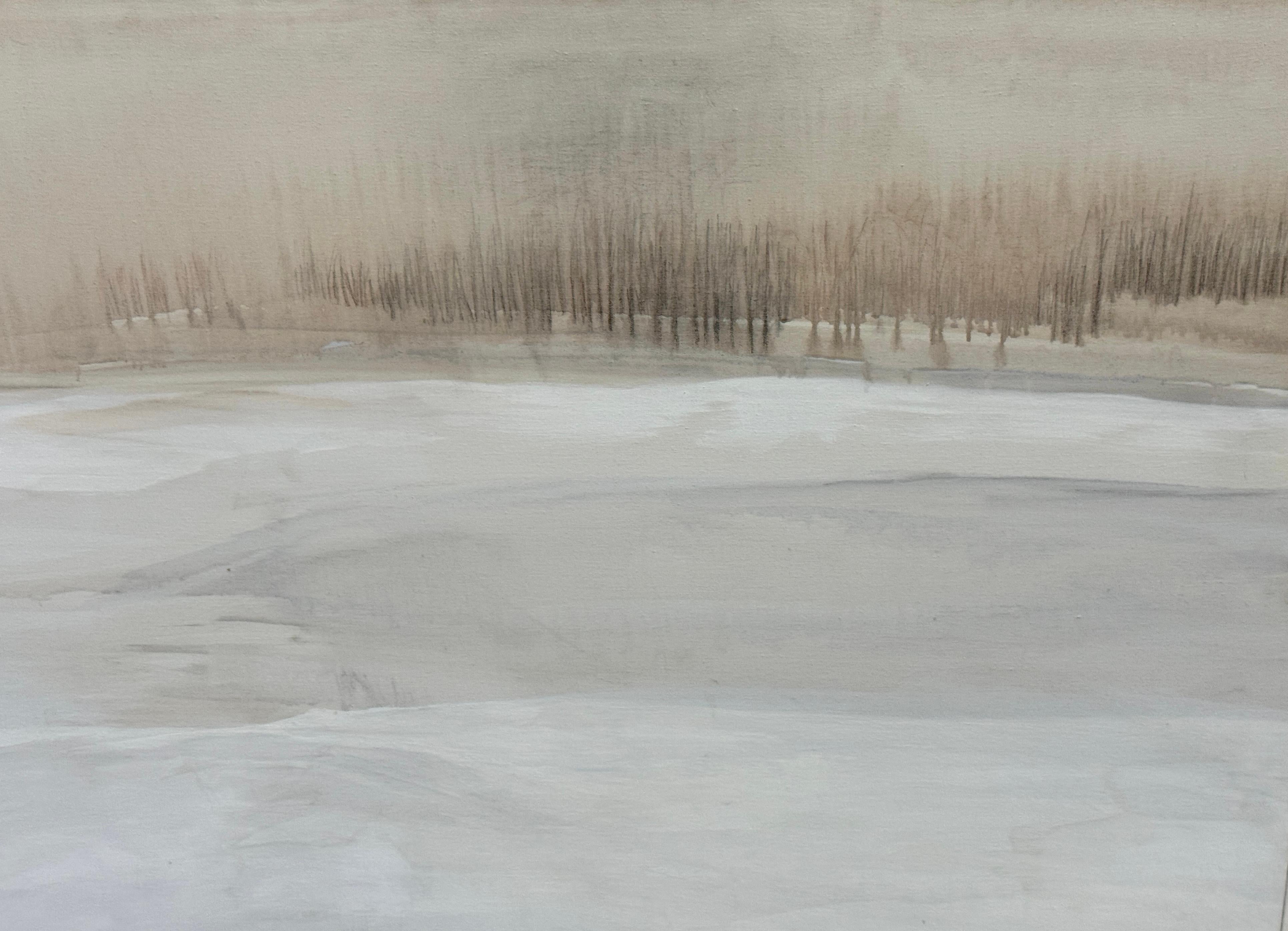 20th Century Wolf Kahn School Tonal Winter Landscape, Circa 1980s For Sale