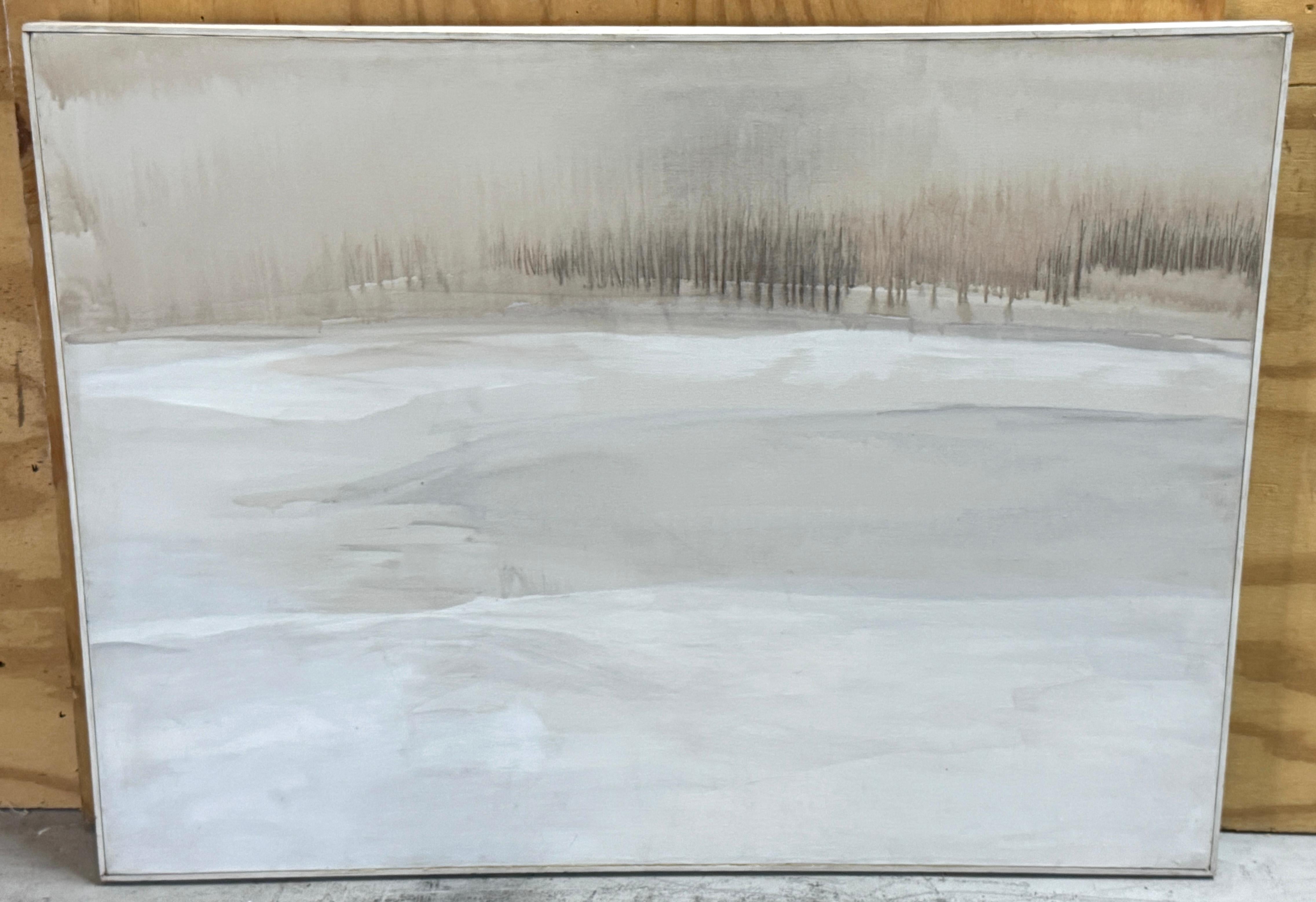 Wolf Kahn School Tonal Winter Landscape, Circa 1980s For Sale 1