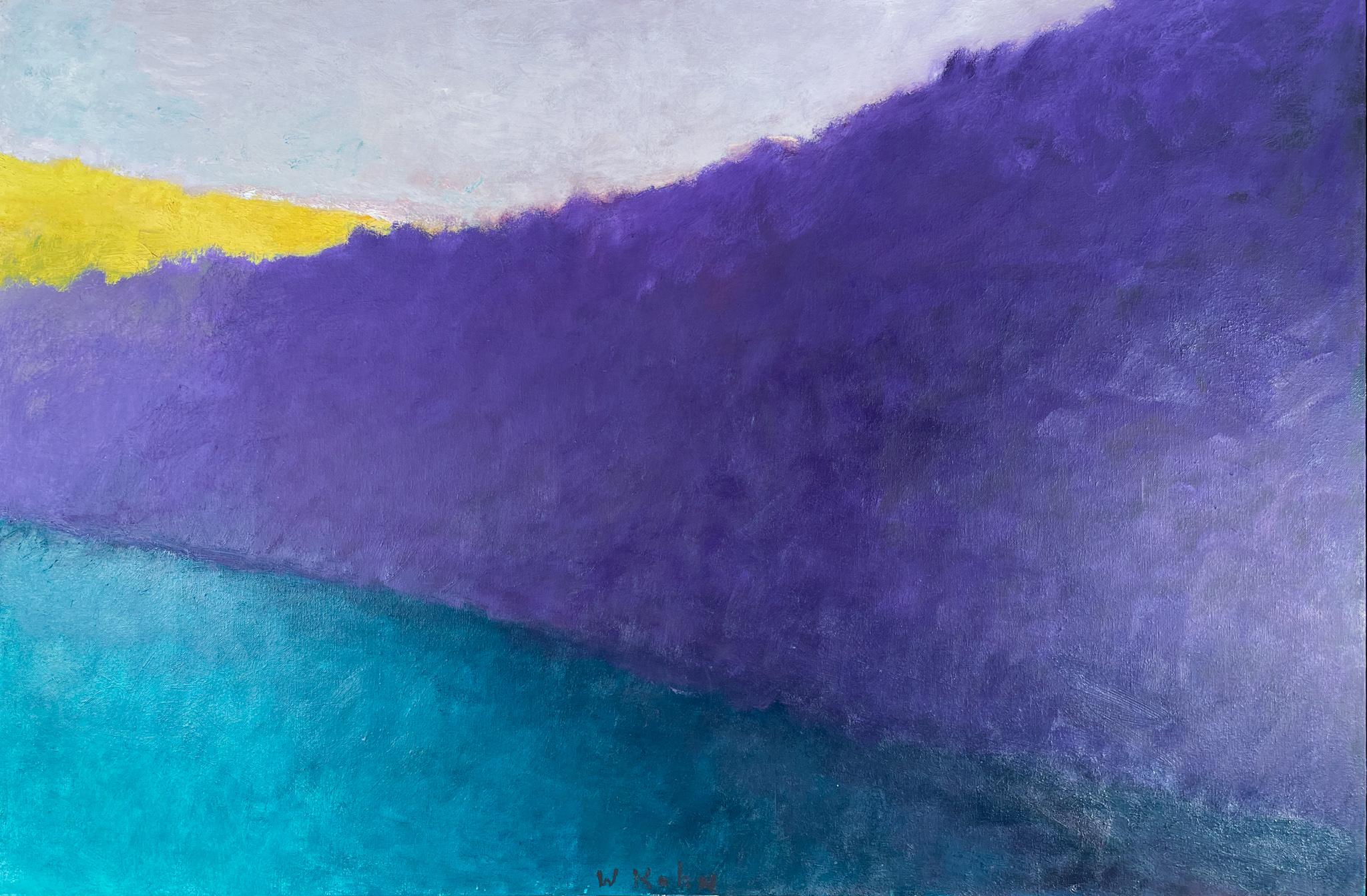 Wolf Kahn Abstract Painting – Gelbglitzernd glitzerndes Set