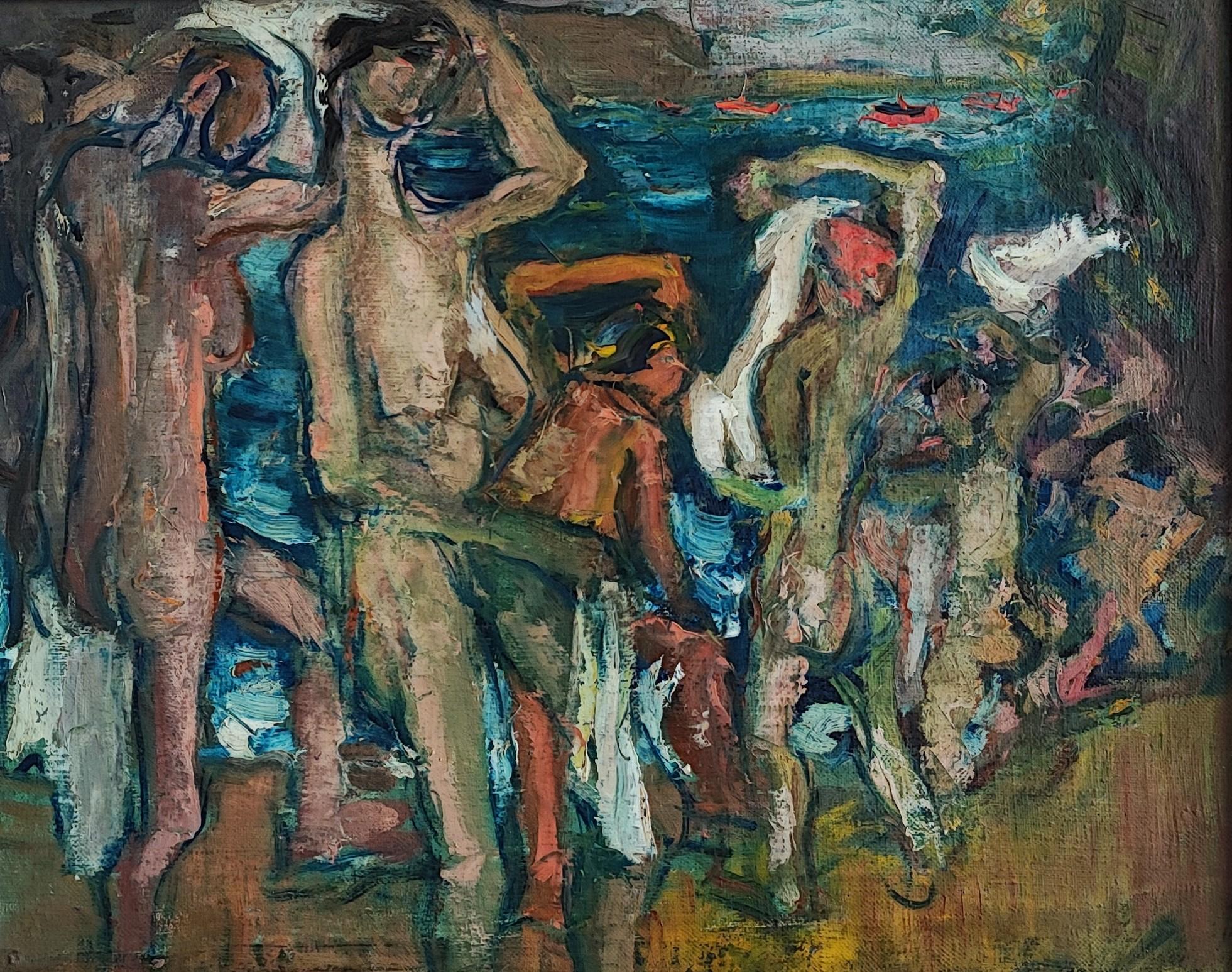 Wolf KIBEL Nude Painting - Scene with naked figures