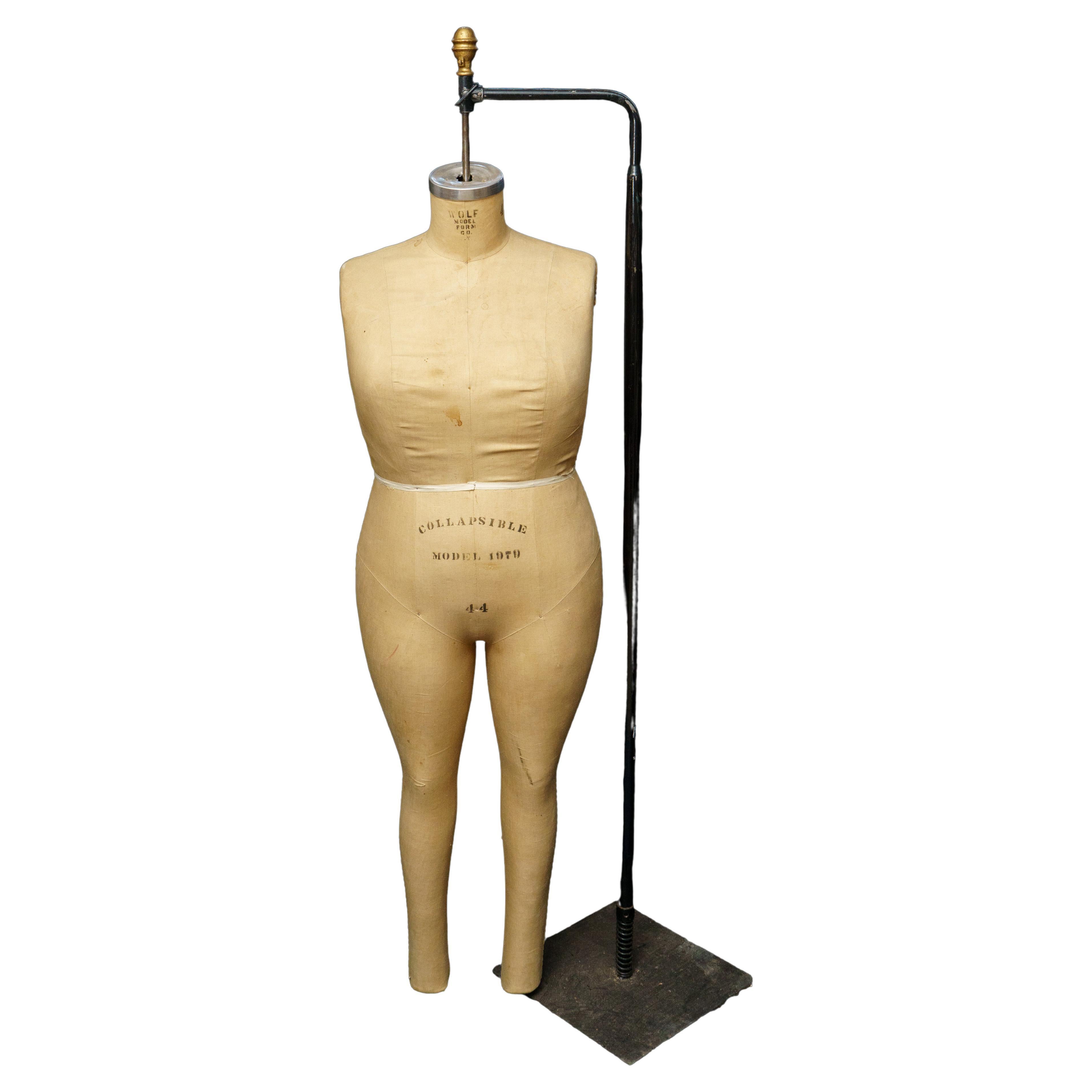 Wolf Body Form Mannequin W/ Iron Stand Collapsible Shoulders For Sale