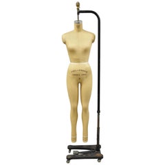 Wolf Model Form Collapsible Dress Form Mannequin on Rolling Stand Base