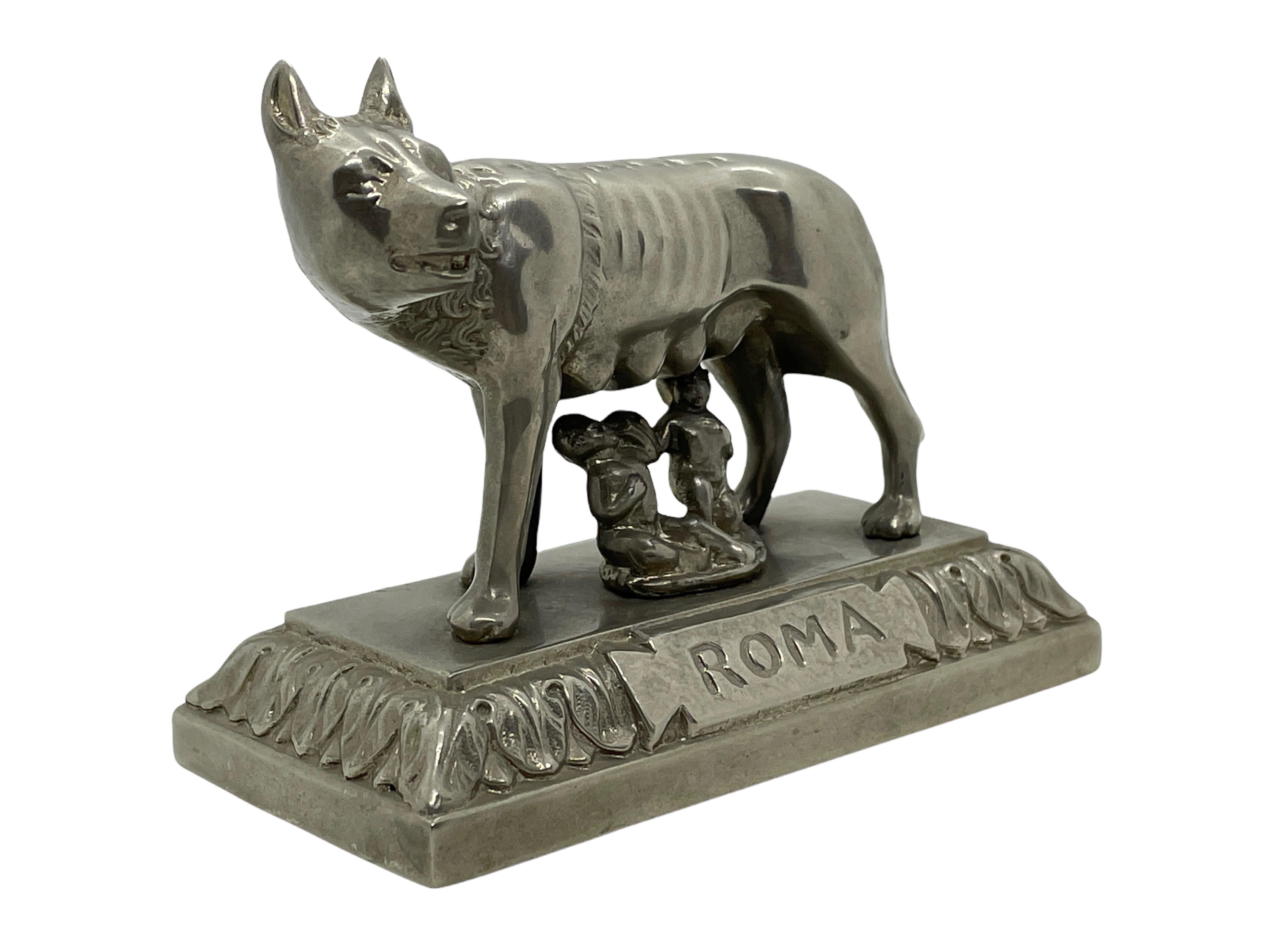Mid-Century Modern Loup de Rome Rome Romulus et Remus 1930s Souvenir Bâtiment Modèle Architectural