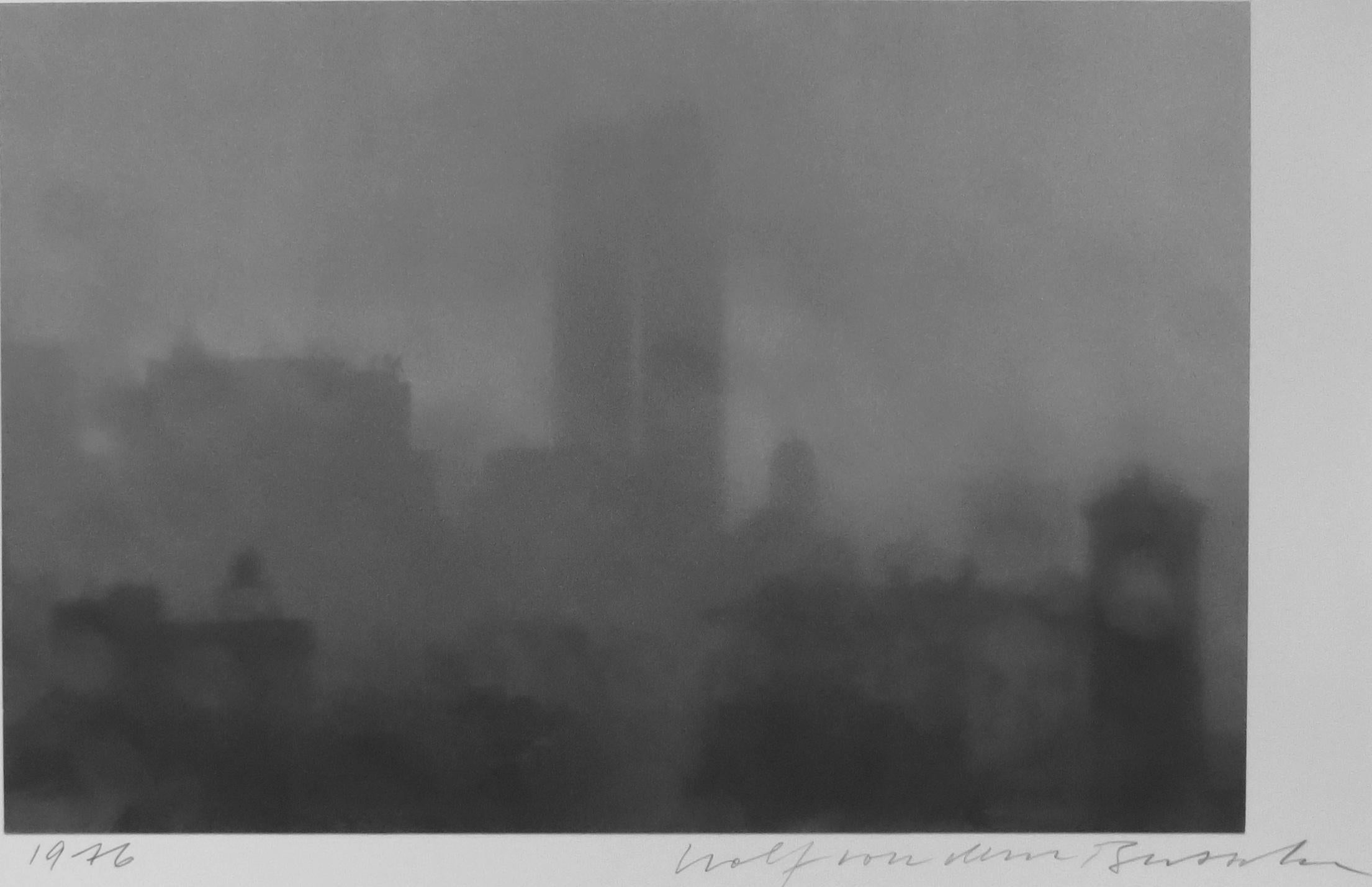 Washington Square mit Trade Center Towers II (Impressionismus), Photograph, von Wolf von dem Bussche