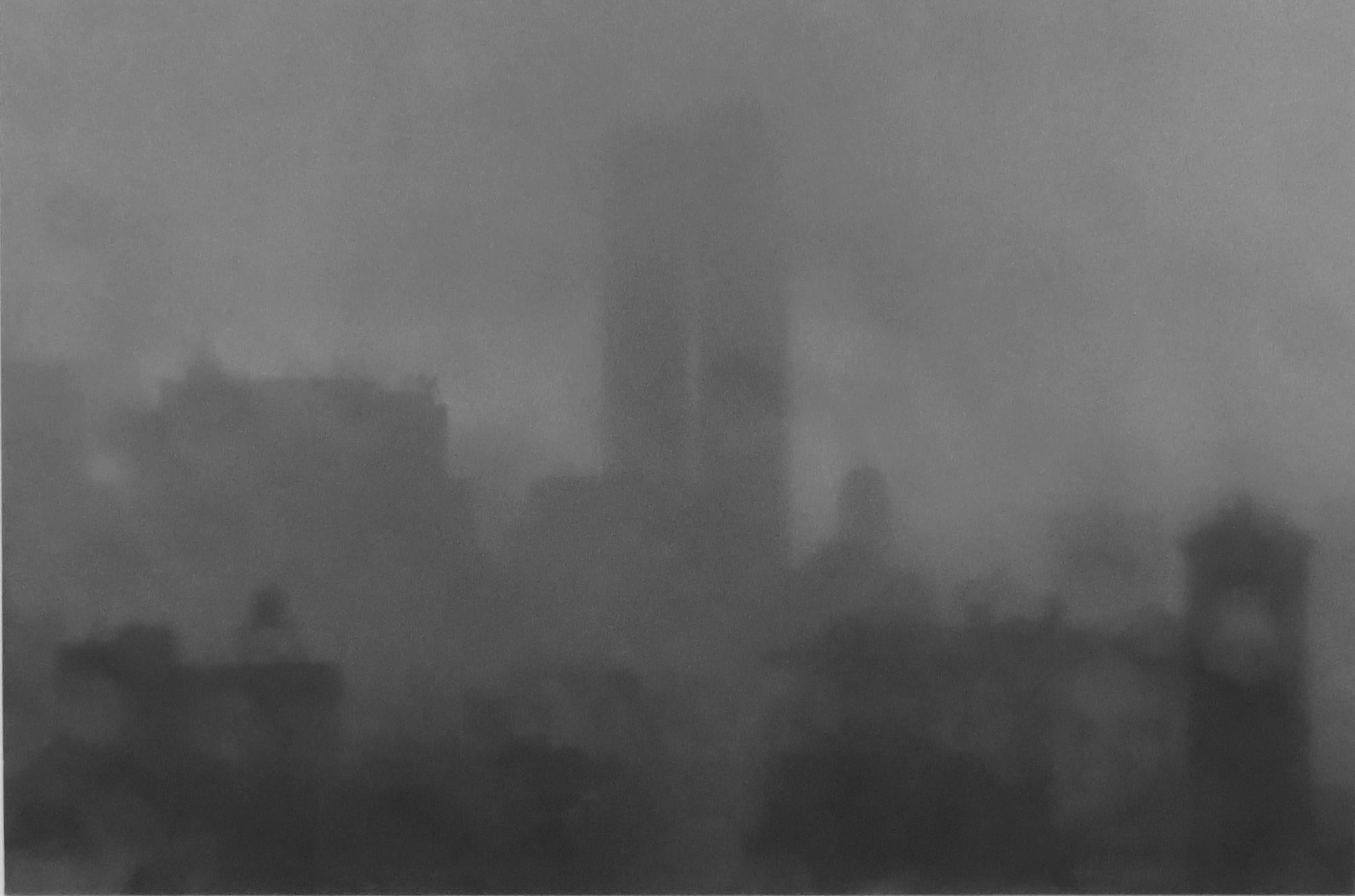 Wolf von dem Bussche Black and White Photograph – Washington Square mit Trade Center Towers II