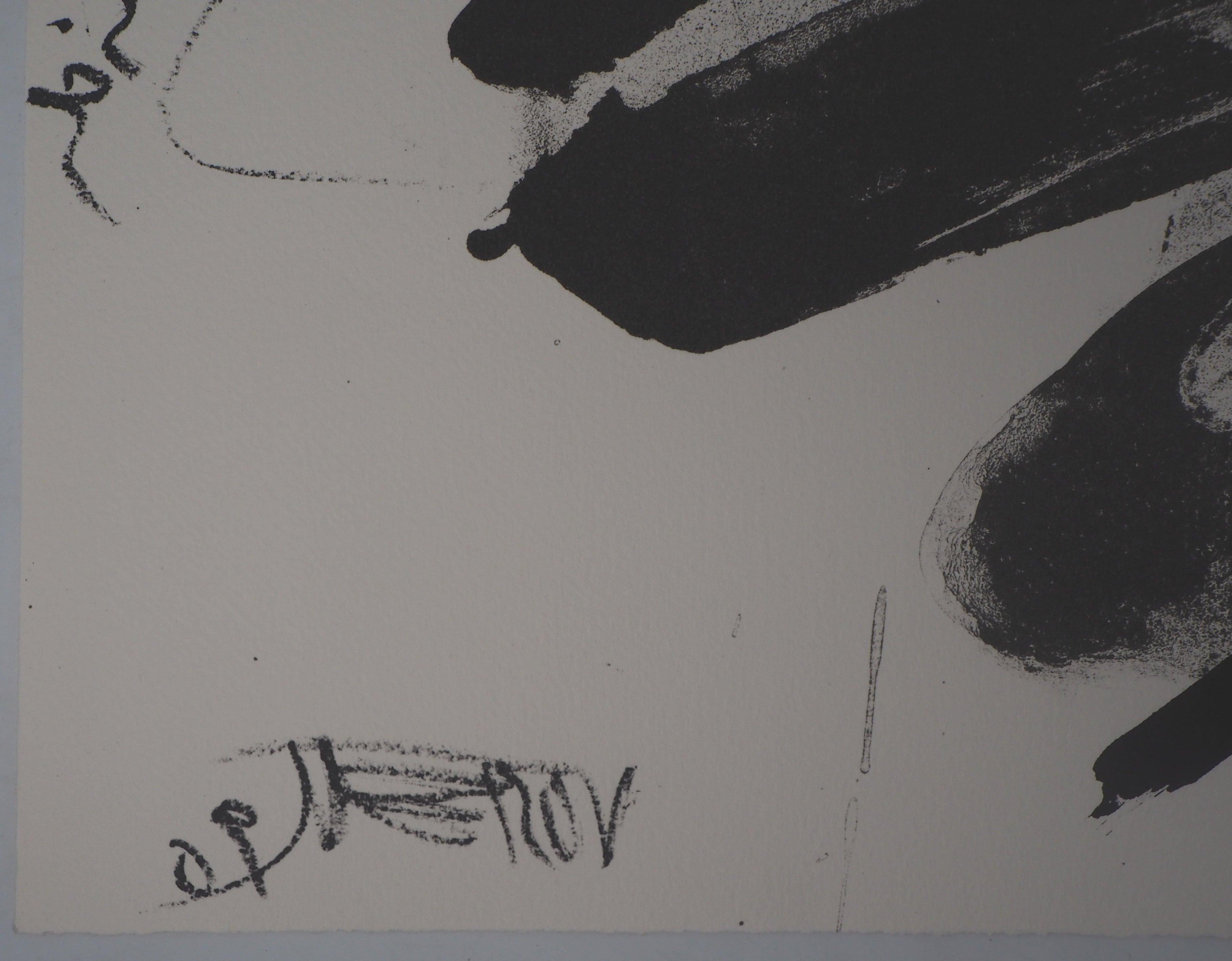 La crémeuse,  The Quartet - Lithographie originale signée à la main - Ltd 85 cop (Fluxus) - Gris Abstract Print par Wolf Vostell