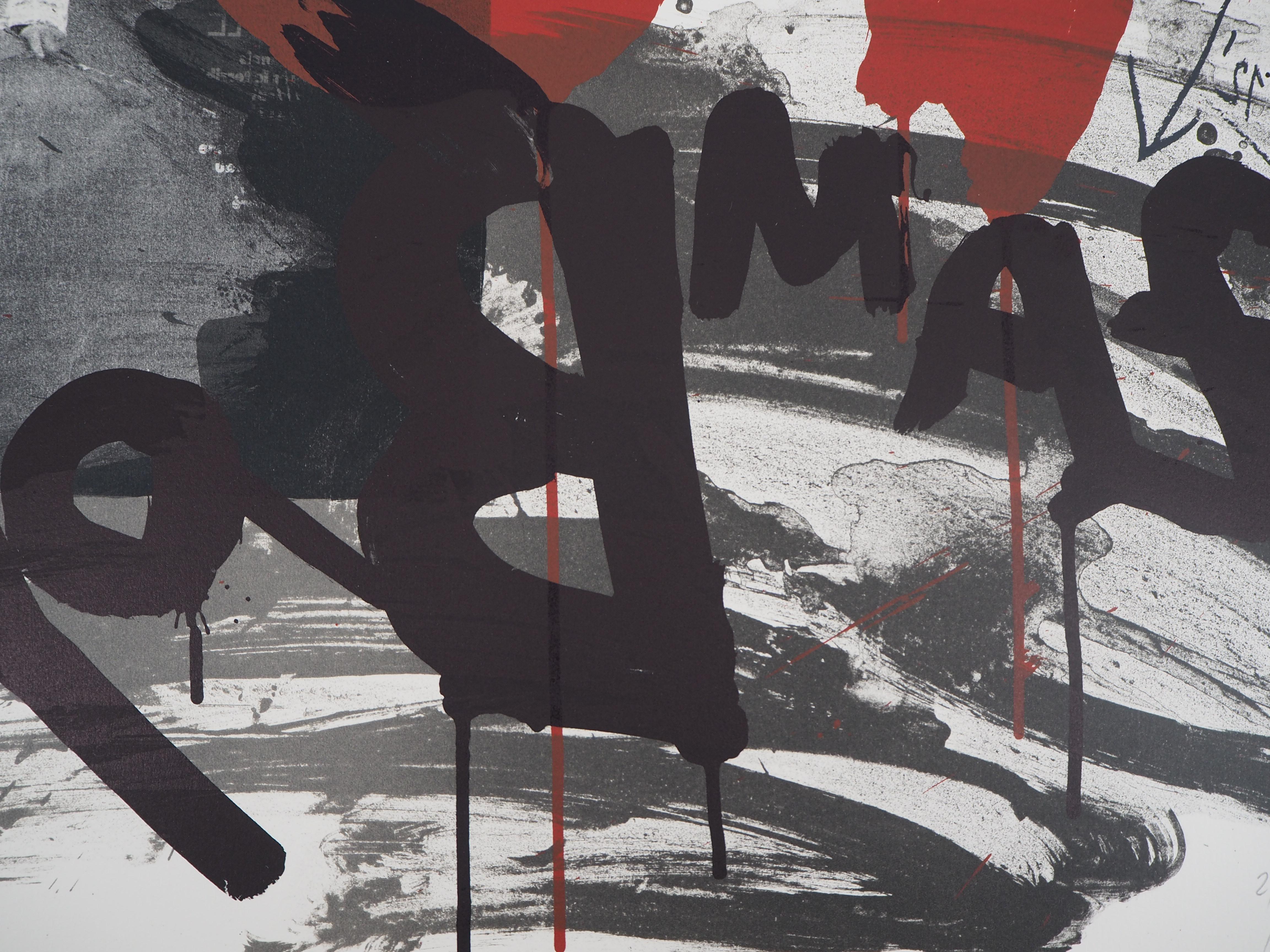Wolf VOSTELL
El Grito : El Torero 

Litografía original
Firmado a lápiz
Numerado / 85 ejemplares
O vitela Arches 64 x 100 cm (c. 26 x 40 pulgadas)

INFORMACIÓN : Esta litografía fue creada para la carpeta 