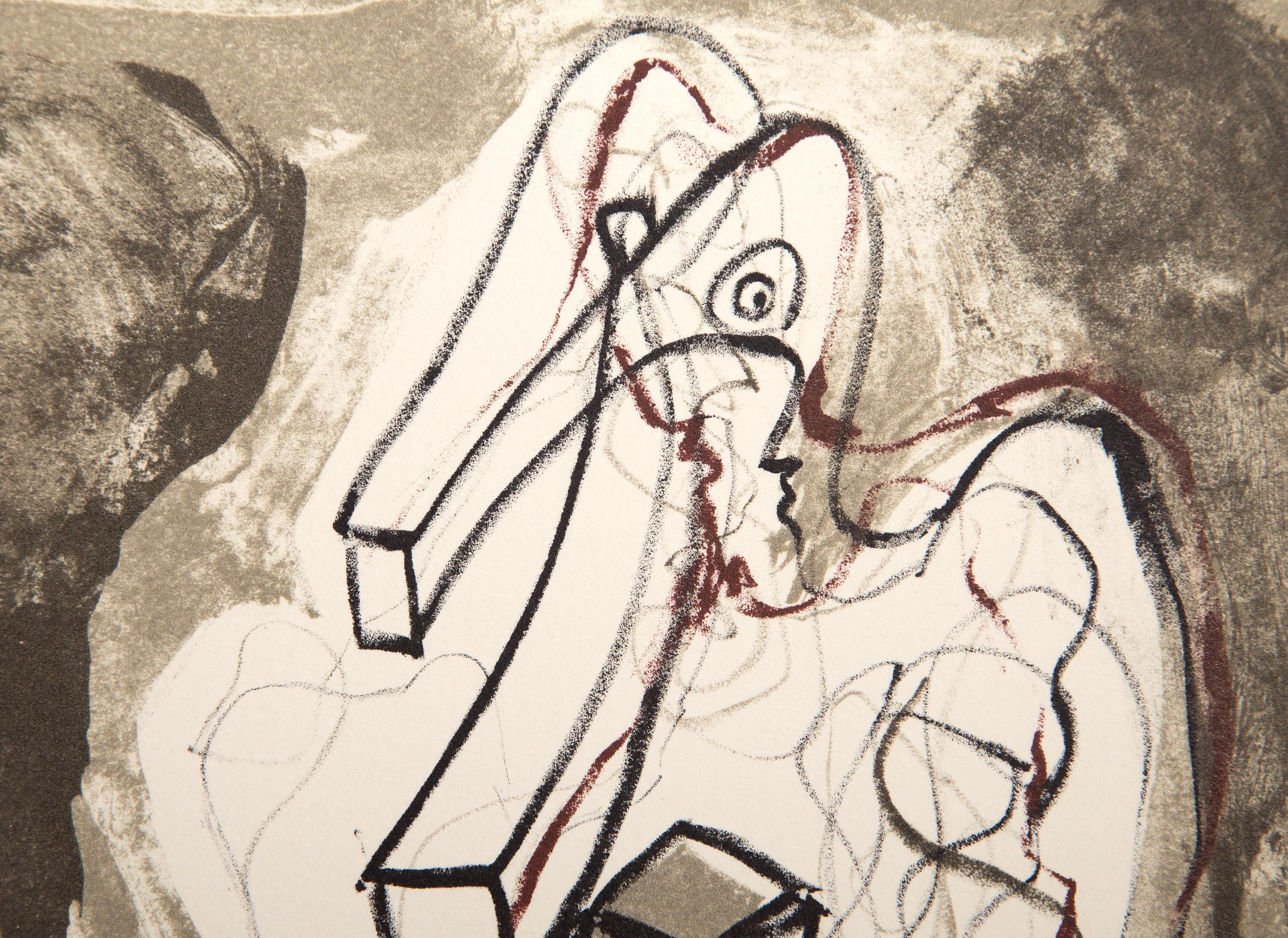 Voeux Banque De La Cite, surrealistische Lithographie von Wolf Vostell im Angebot 2